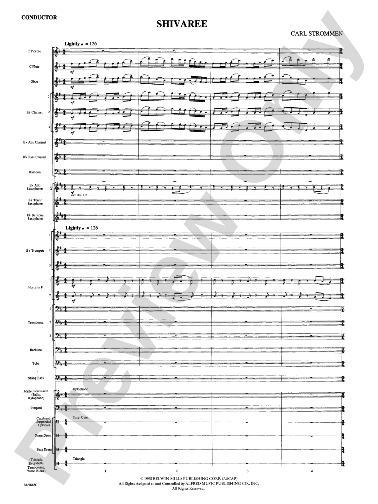 Shivaree: Concert Band Conductor Score & Parts