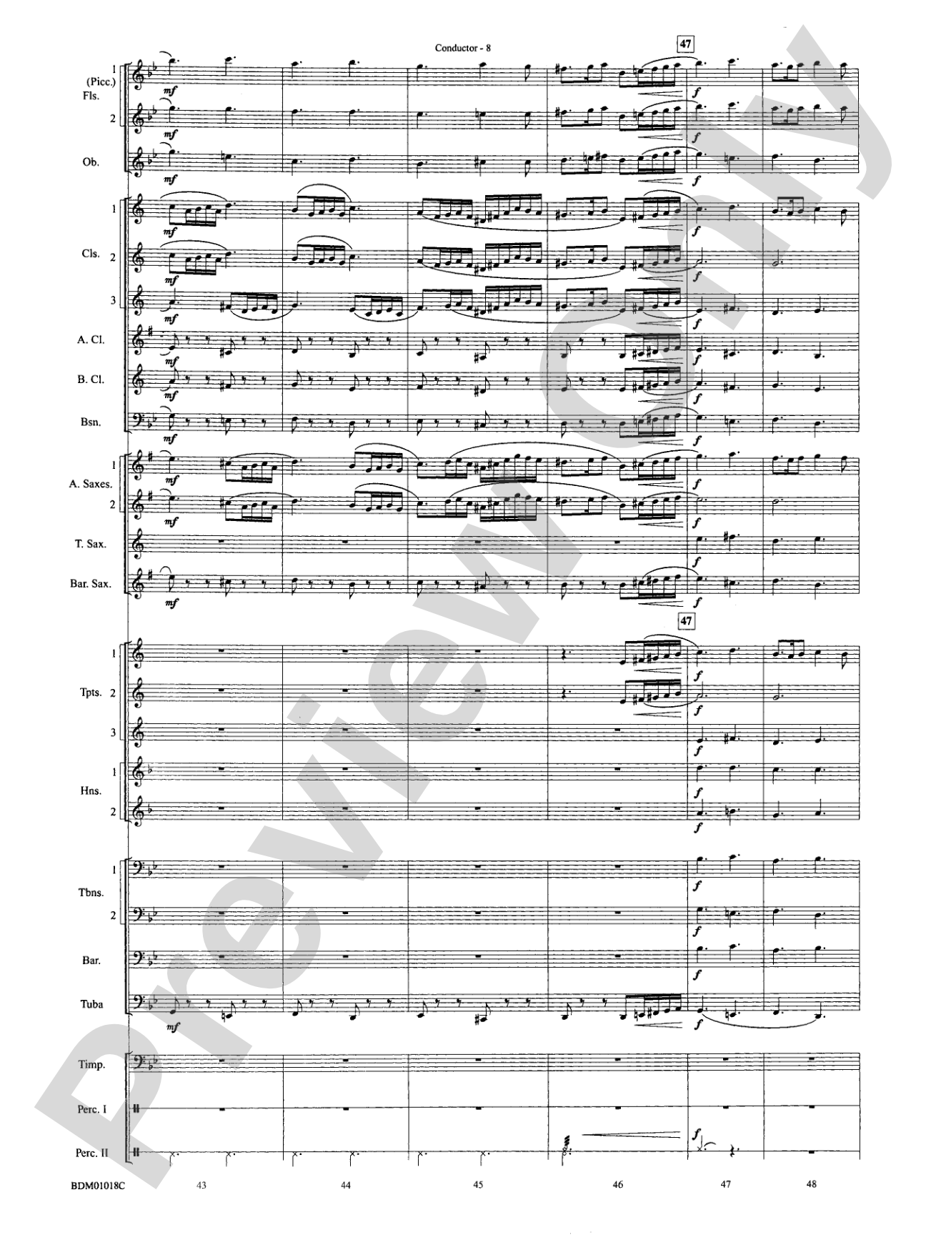 Gigue Française: Concert Band Conductor Score & Parts