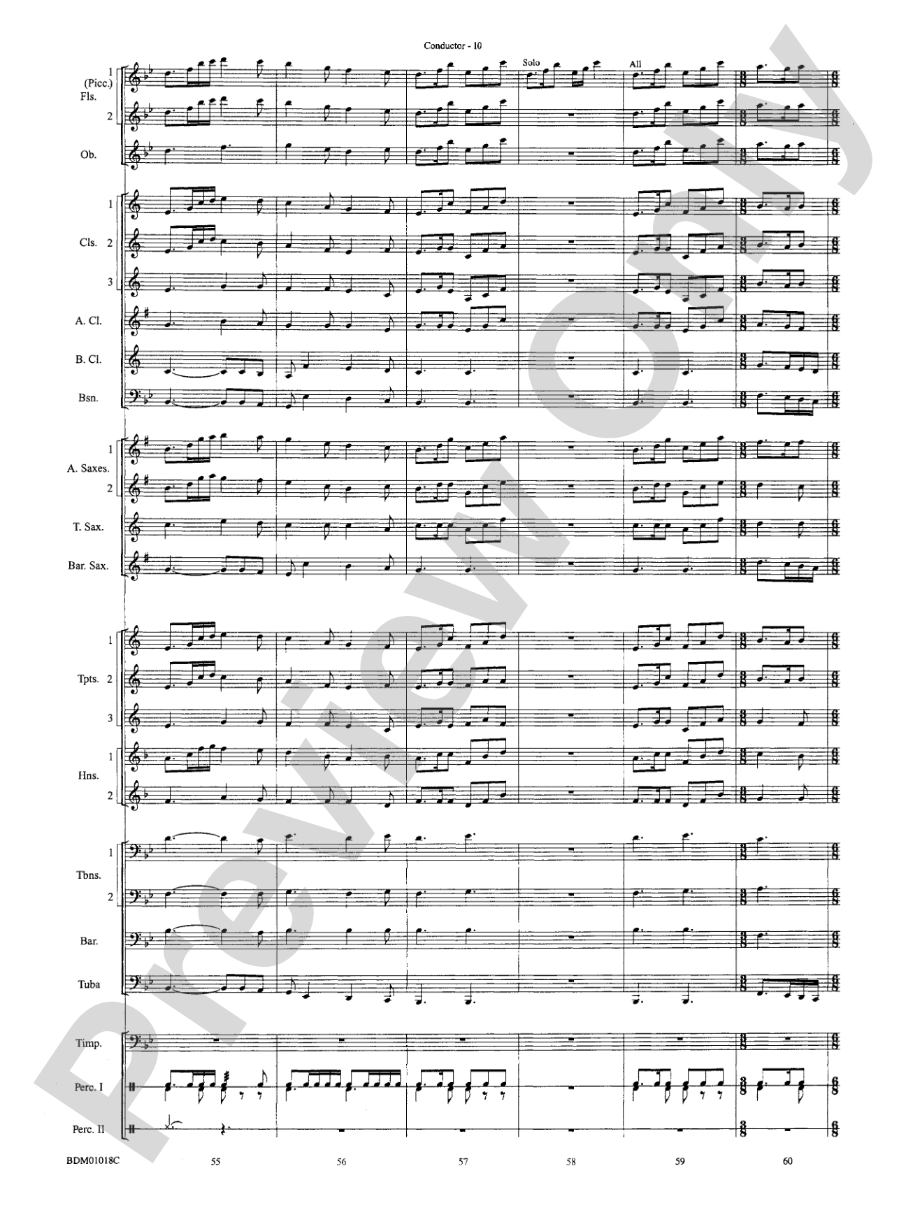Gigue Française: Concert Band Conductor Score & Parts