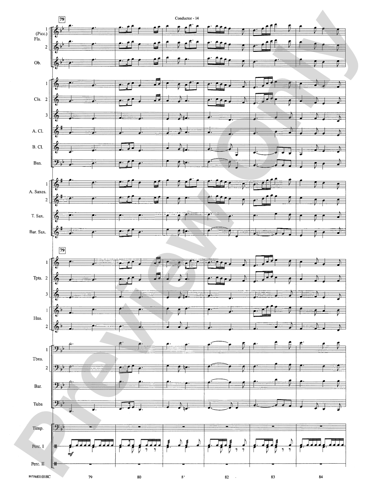 Gigue Française: Concert Band Conductor Score & Parts