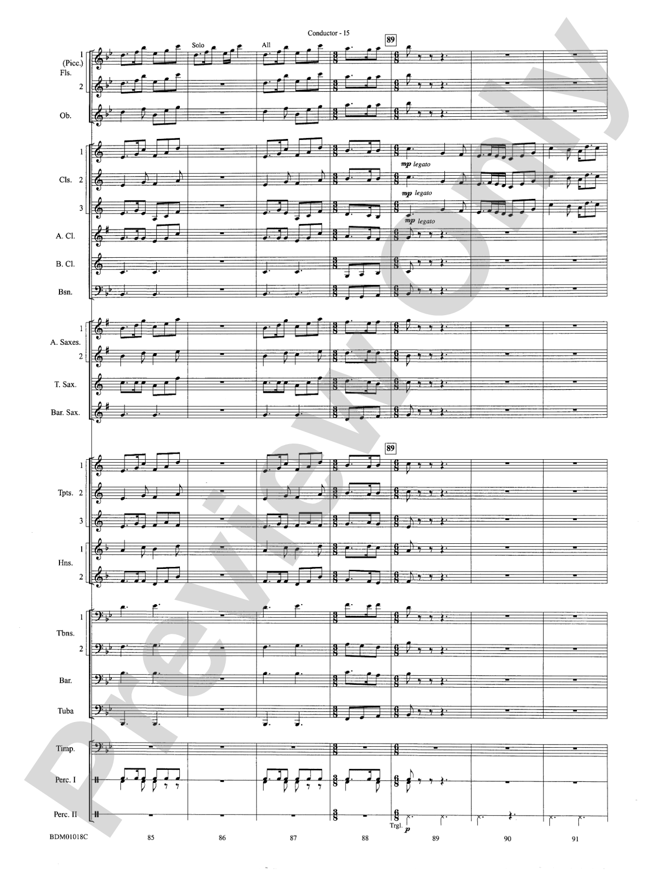 Gigue Française: Concert Band Conductor Score & Parts