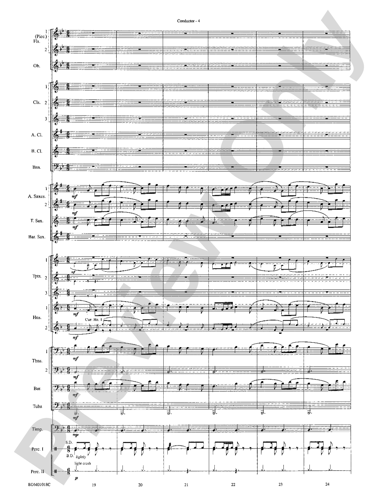 Gigue Française: Concert Band Conductor Score & Parts