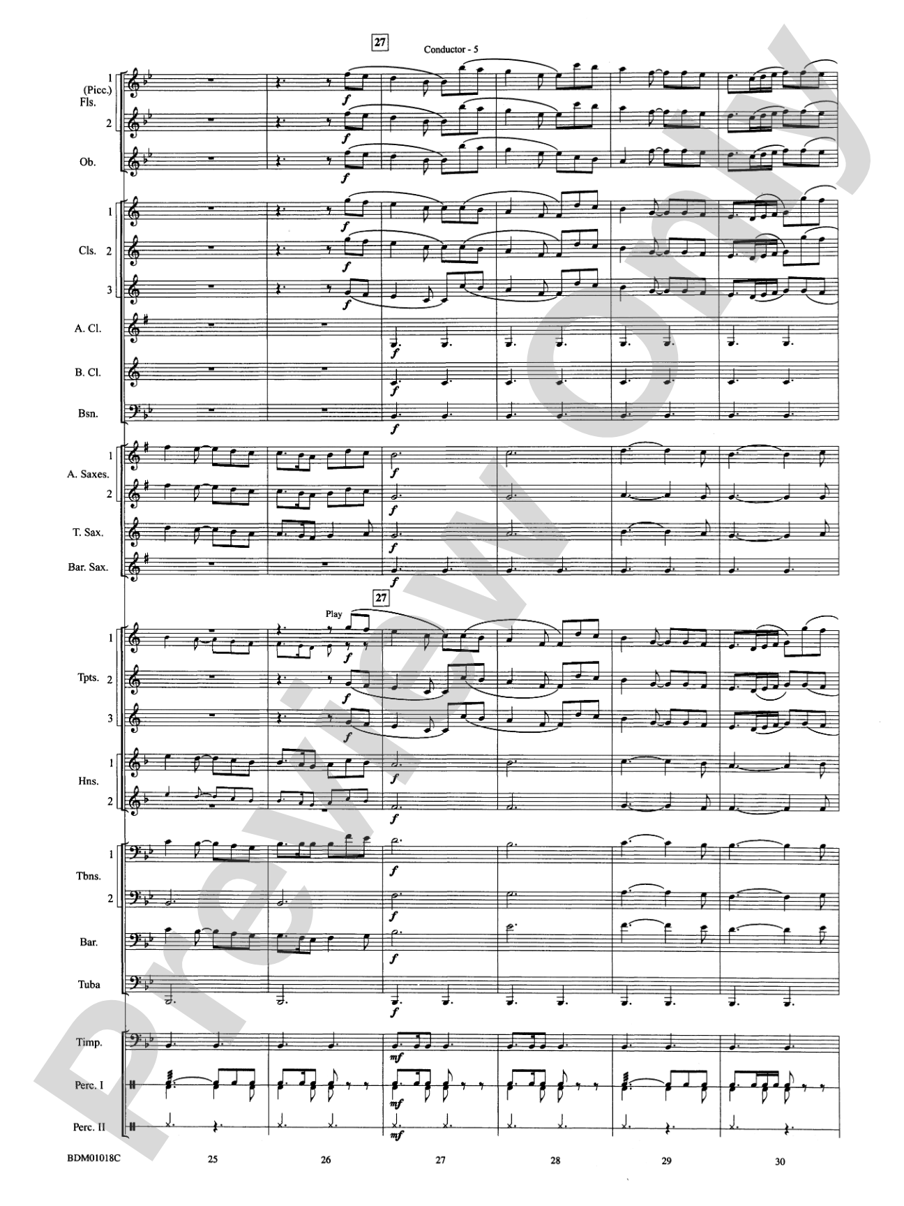 Gigue Française: Concert Band Conductor Score & Parts