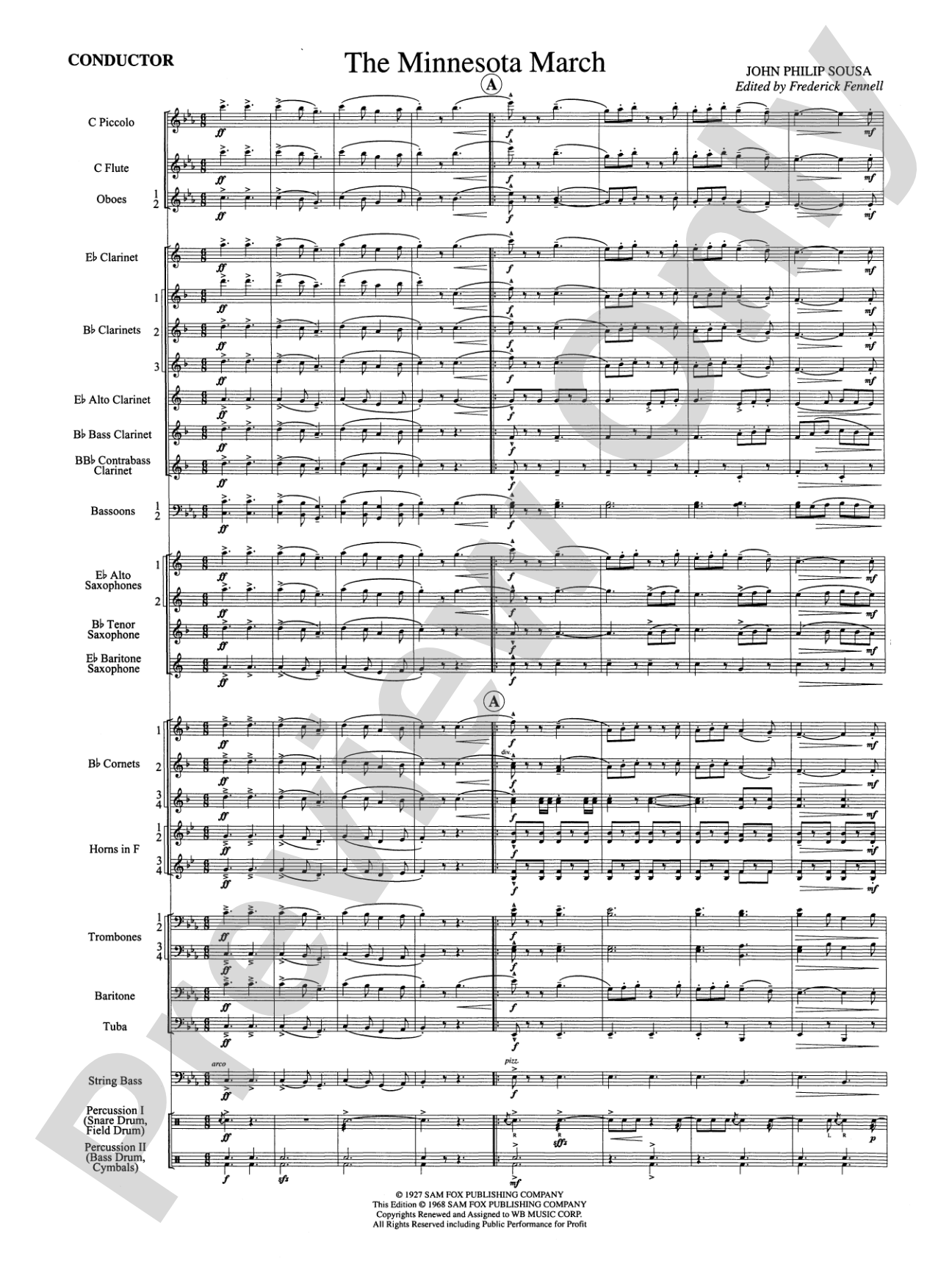 The Minnesota March: Concert Band Conductor Score & Parts