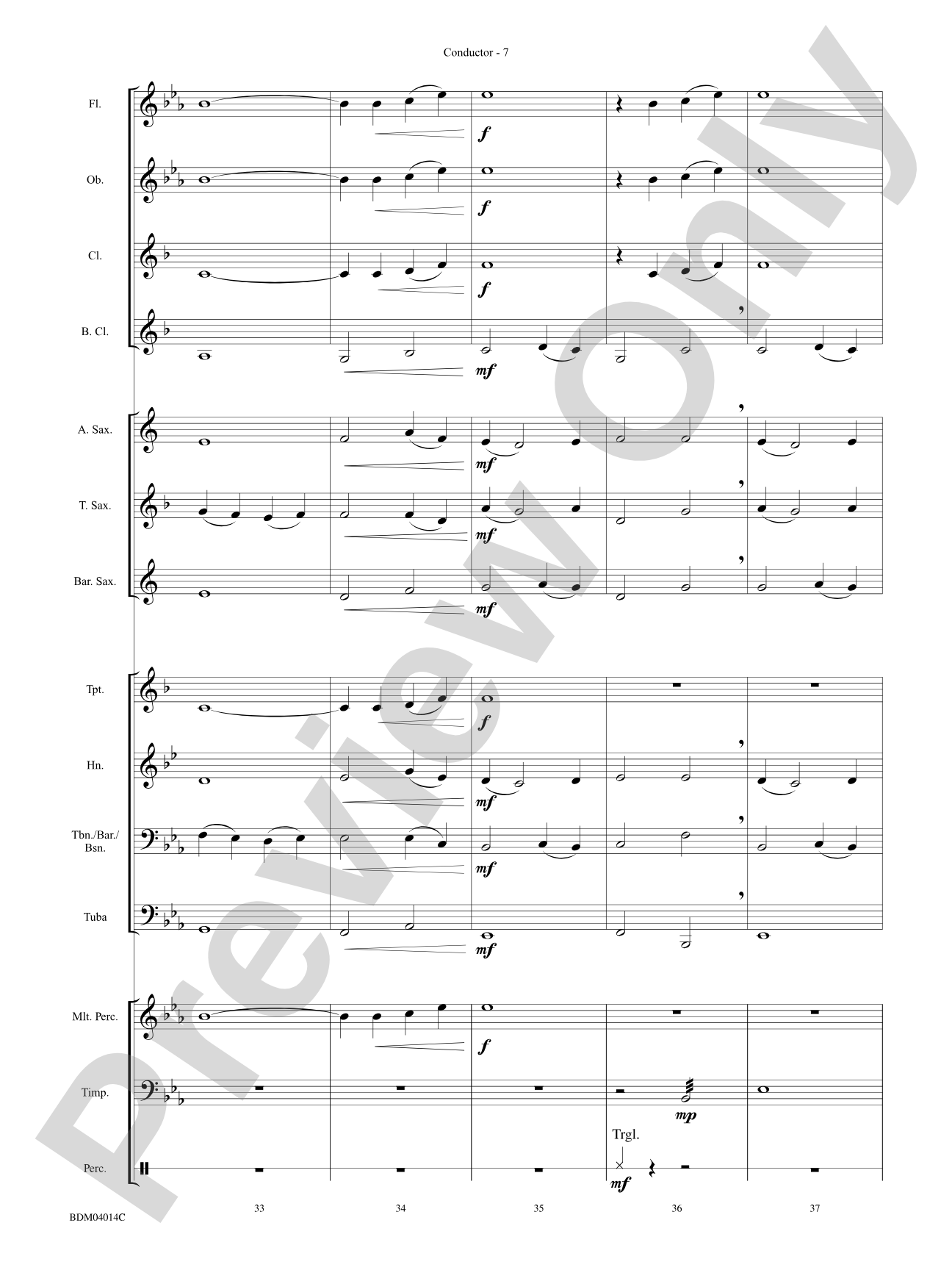 O Waly, Waly (The Water Is Wide): Concert Band Conductor Score & Parts