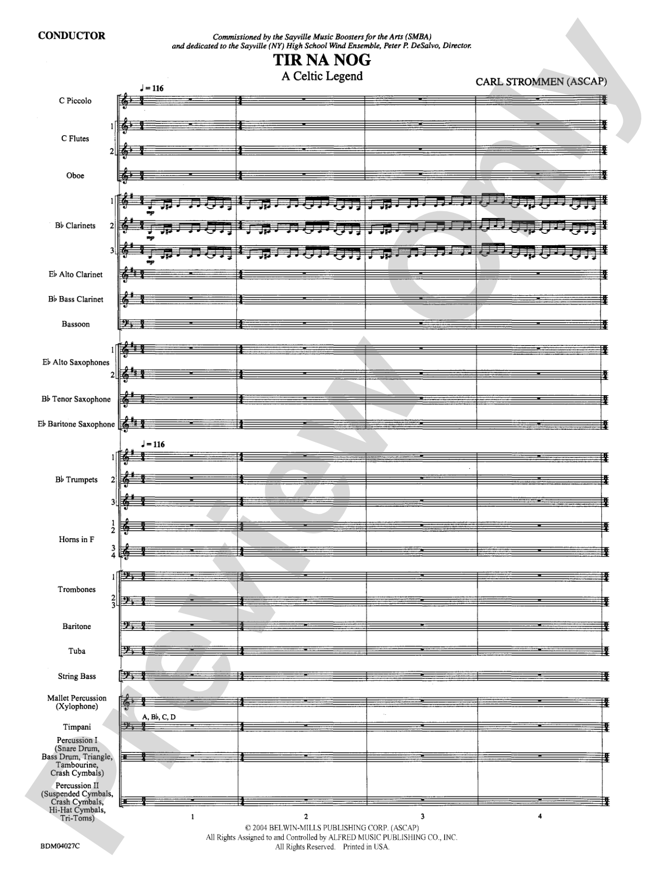 Tir Na Nog (A Celtic Legend): Concert Band Conductor Score & Parts