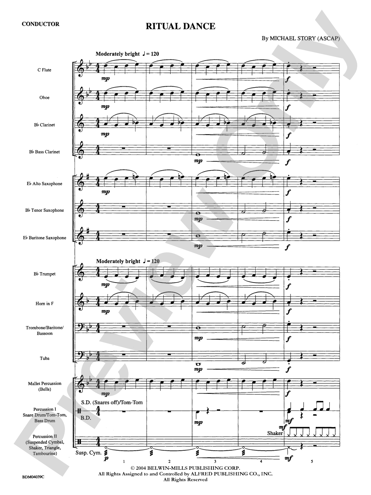 Ritual Dance: Concert Band Conductor Score & Parts