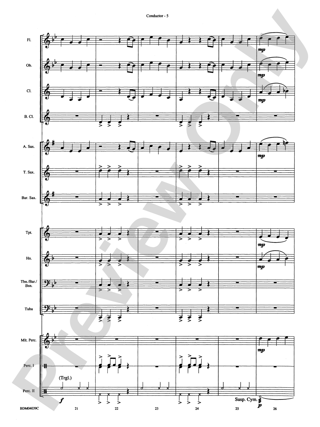 Ritual Dance: Concert Band Conductor Score & Parts