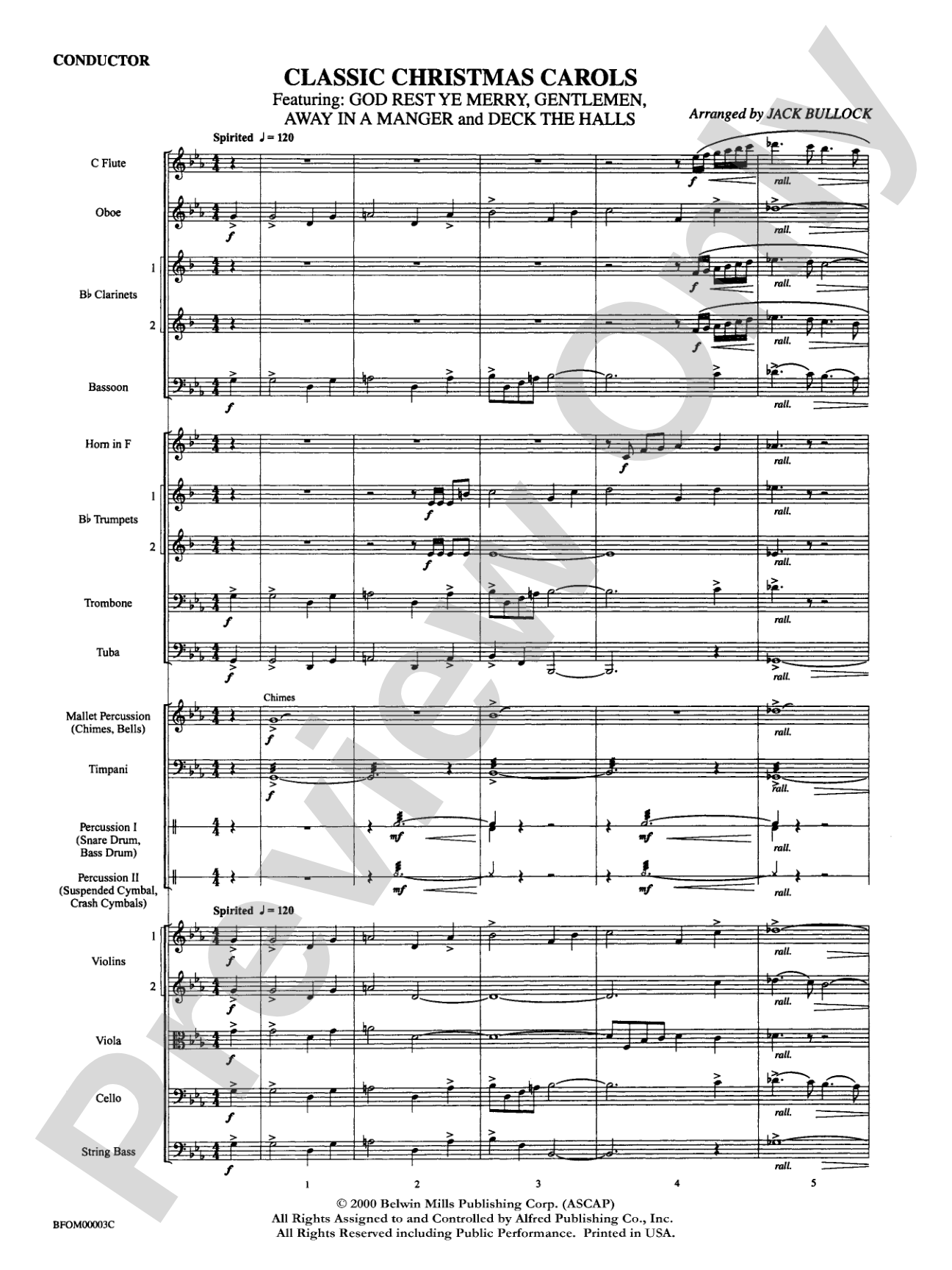 Classic Christmas Carols: Full Orchestra Conductor Score & Parts