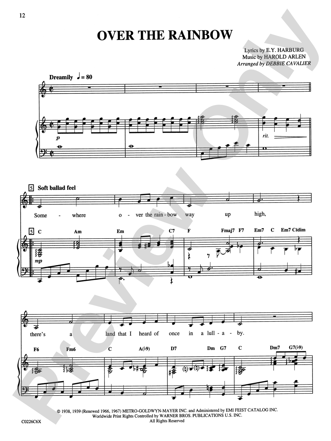 The Wizard of Oz, Selections from: Song Kit #26: Unison / Opt. 2-Part Choral Octavo