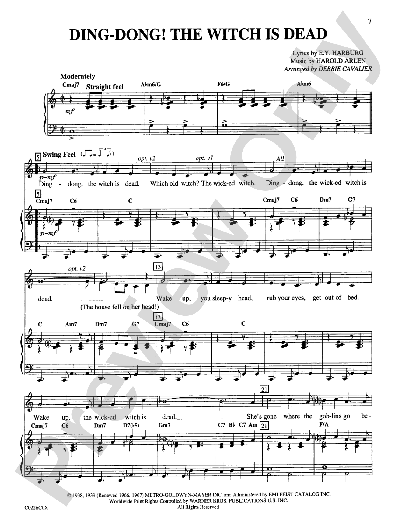 The Wizard of Oz, Selections from: Song Kit #26: Unison / Opt. 2-Part Choral Octavo