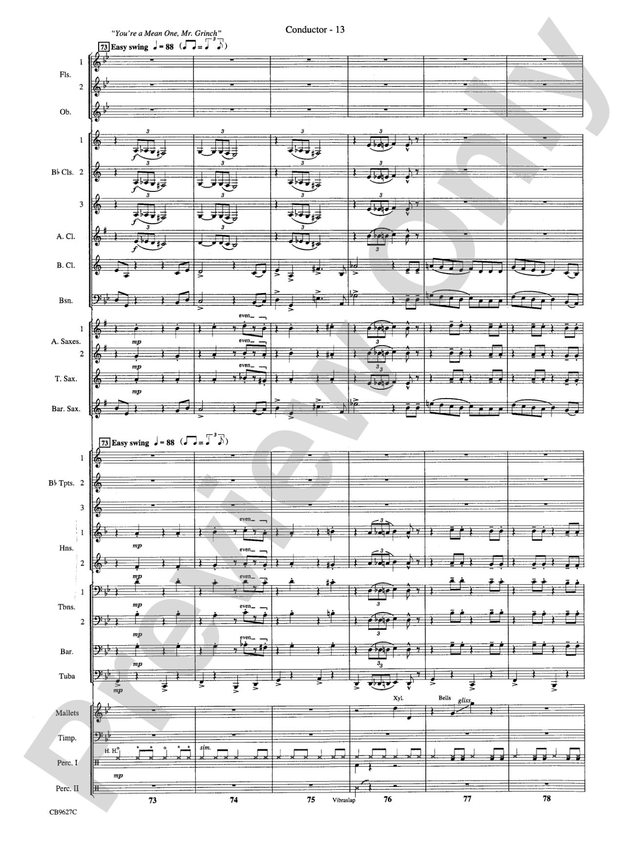 How the Grinch Stole Christmas: Concert Band Conductor Score & Parts