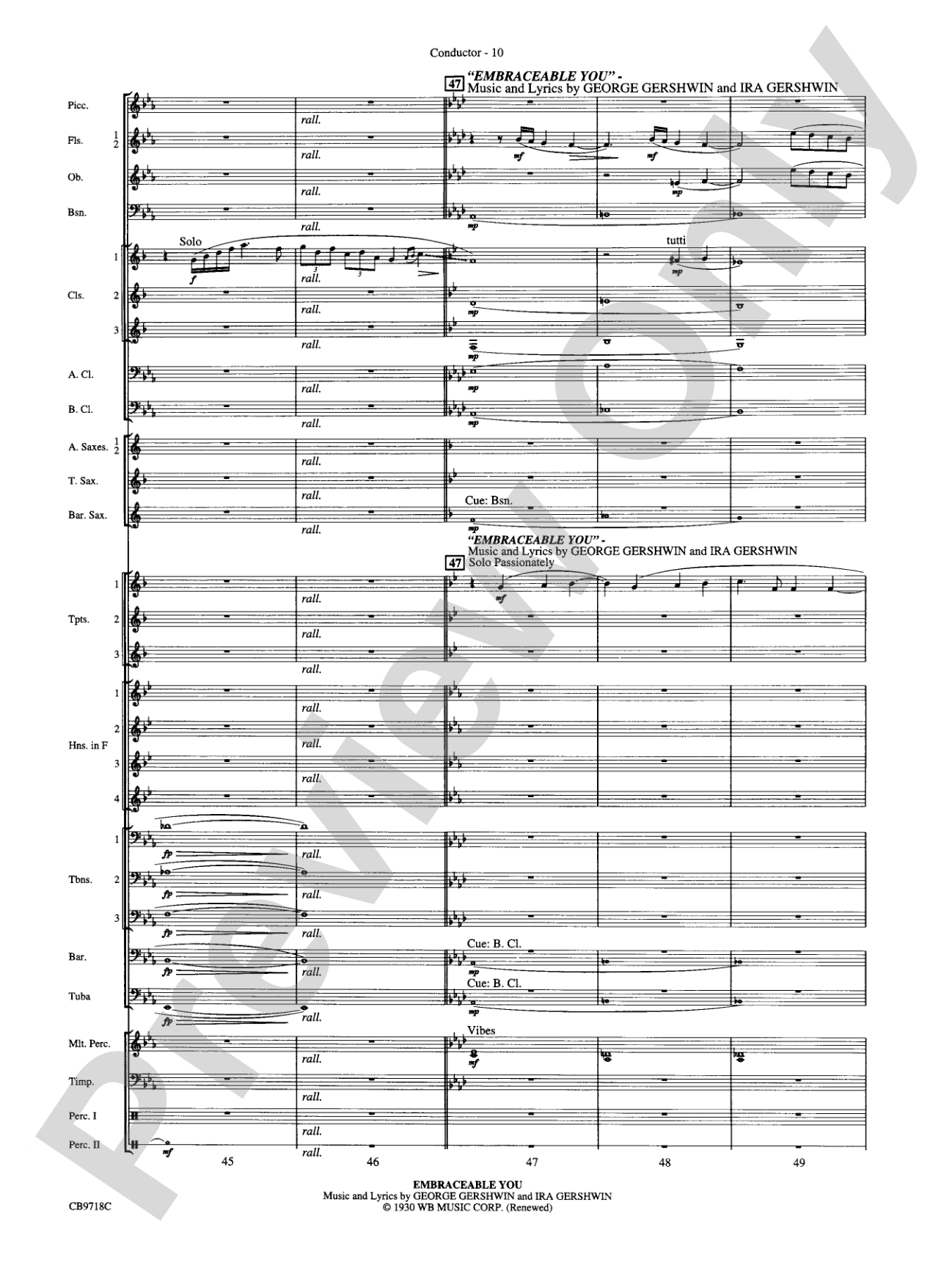 Gershwin! (Medley): Concert Band Conductor Score & Parts