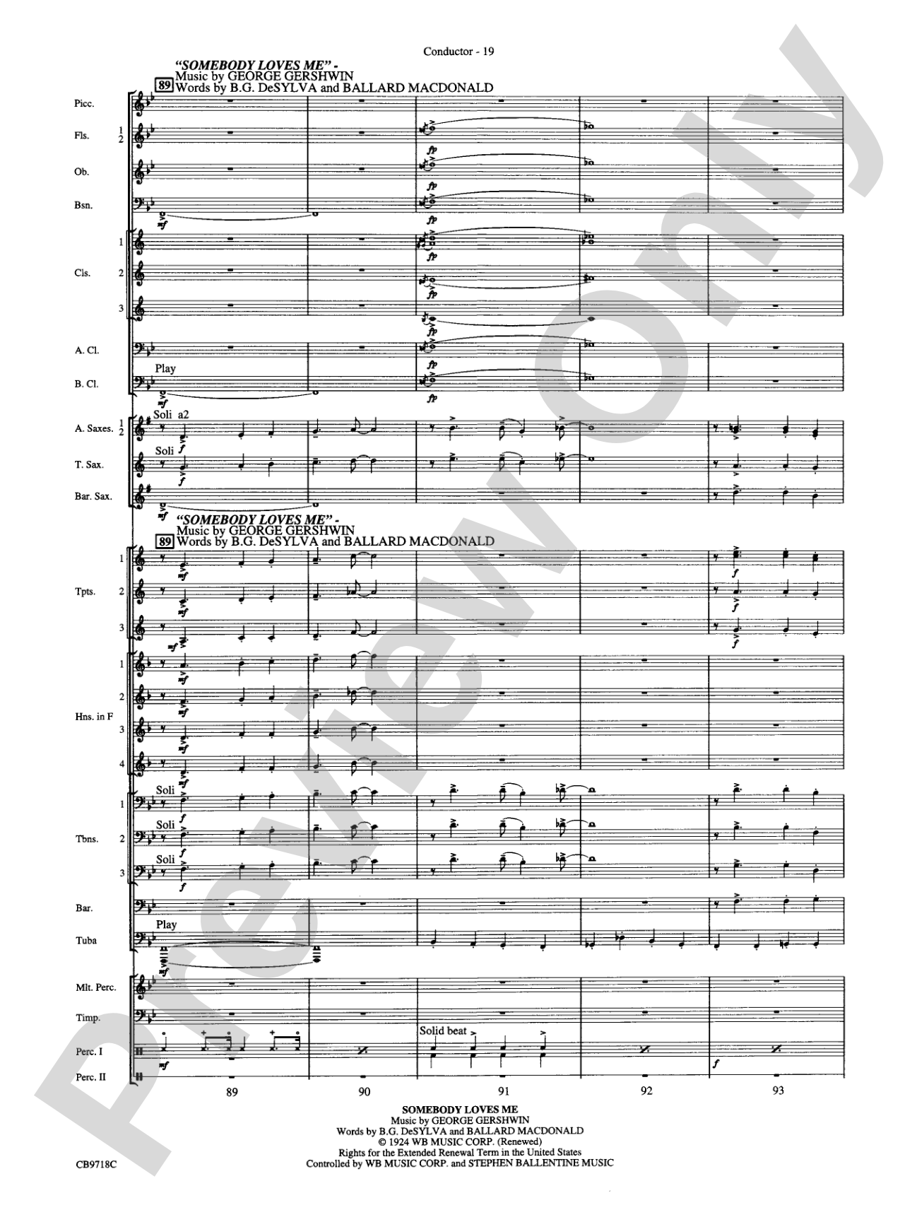 Gershwin! (Medley): Concert Band Conductor Score & Parts