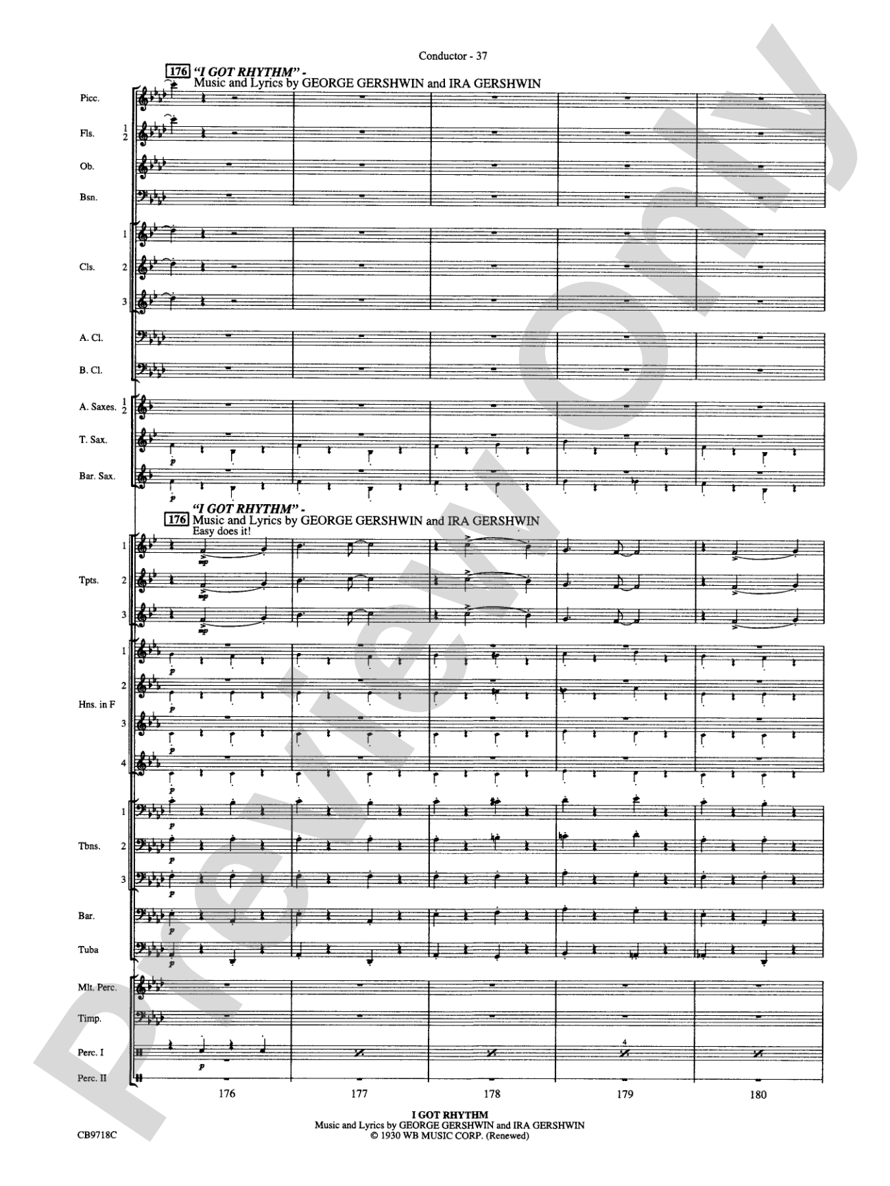 Gershwin! (Medley): Concert Band Conductor Score & Parts