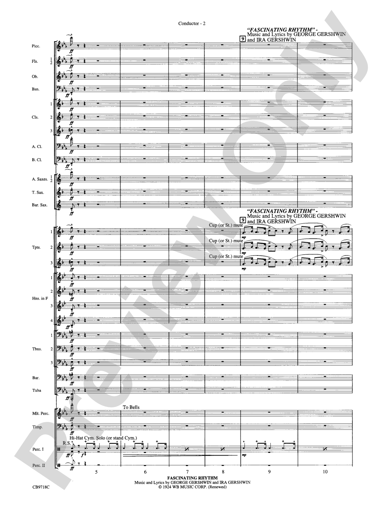 Gershwin! (Medley): Concert Band Conductor Score & Parts