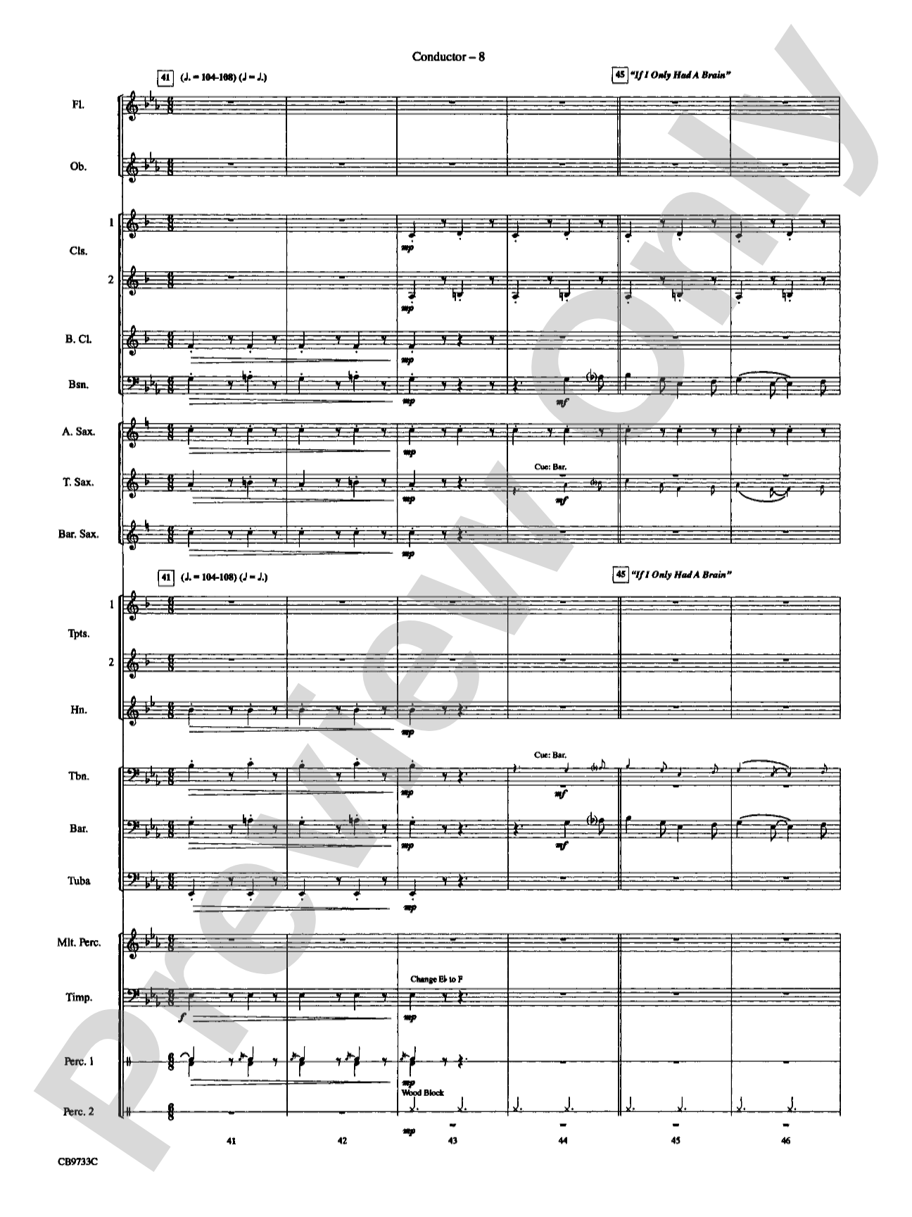 The Wizard of Oz, Highlights from: Concert Band Conductor Score & Parts