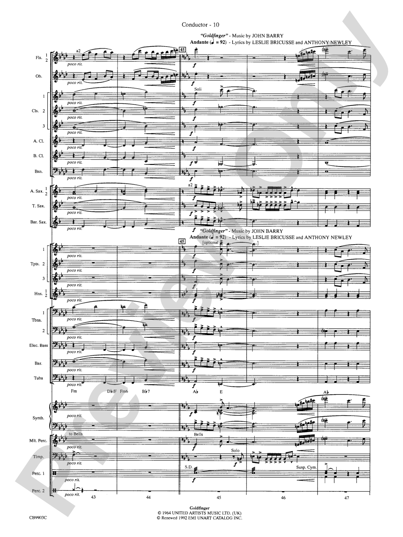 007 -- A James Bond Medley: Concert Band Conductor Score & Parts