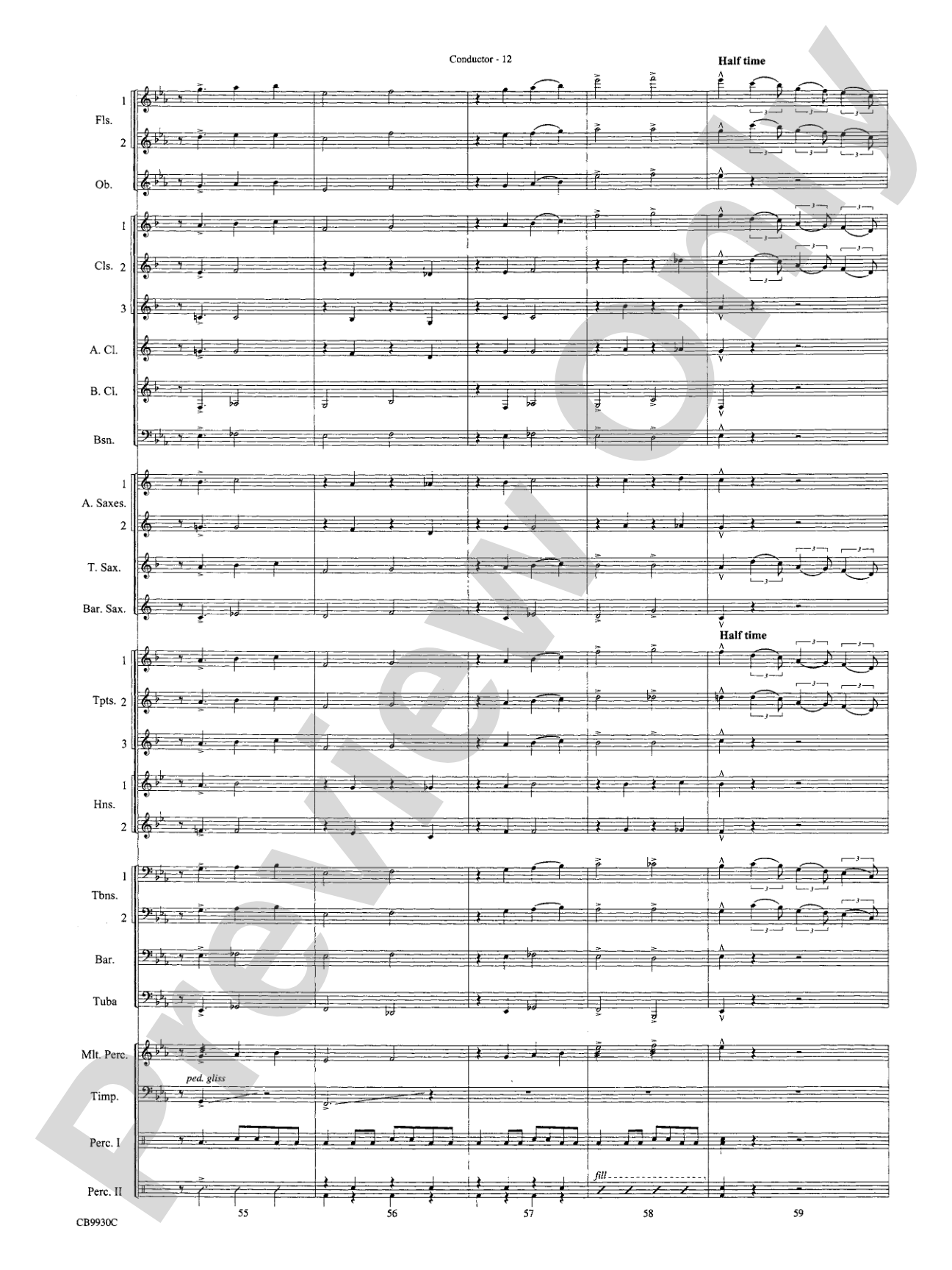 The Pink Panther Meets the Flintstones: Concert Band Conductor Score & Parts