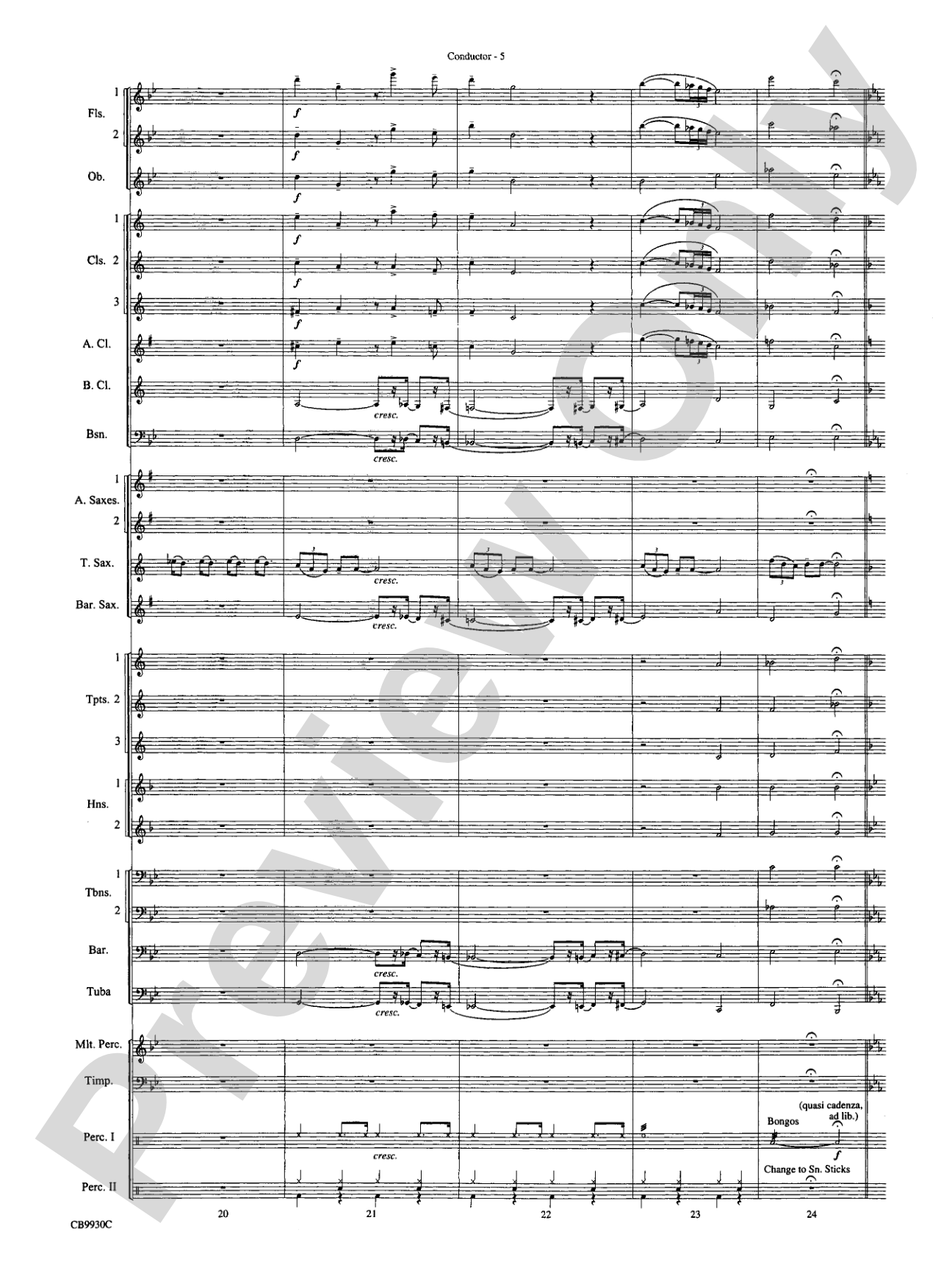 The Pink Panther Meets the Flintstones: Concert Band Conductor Score & Parts