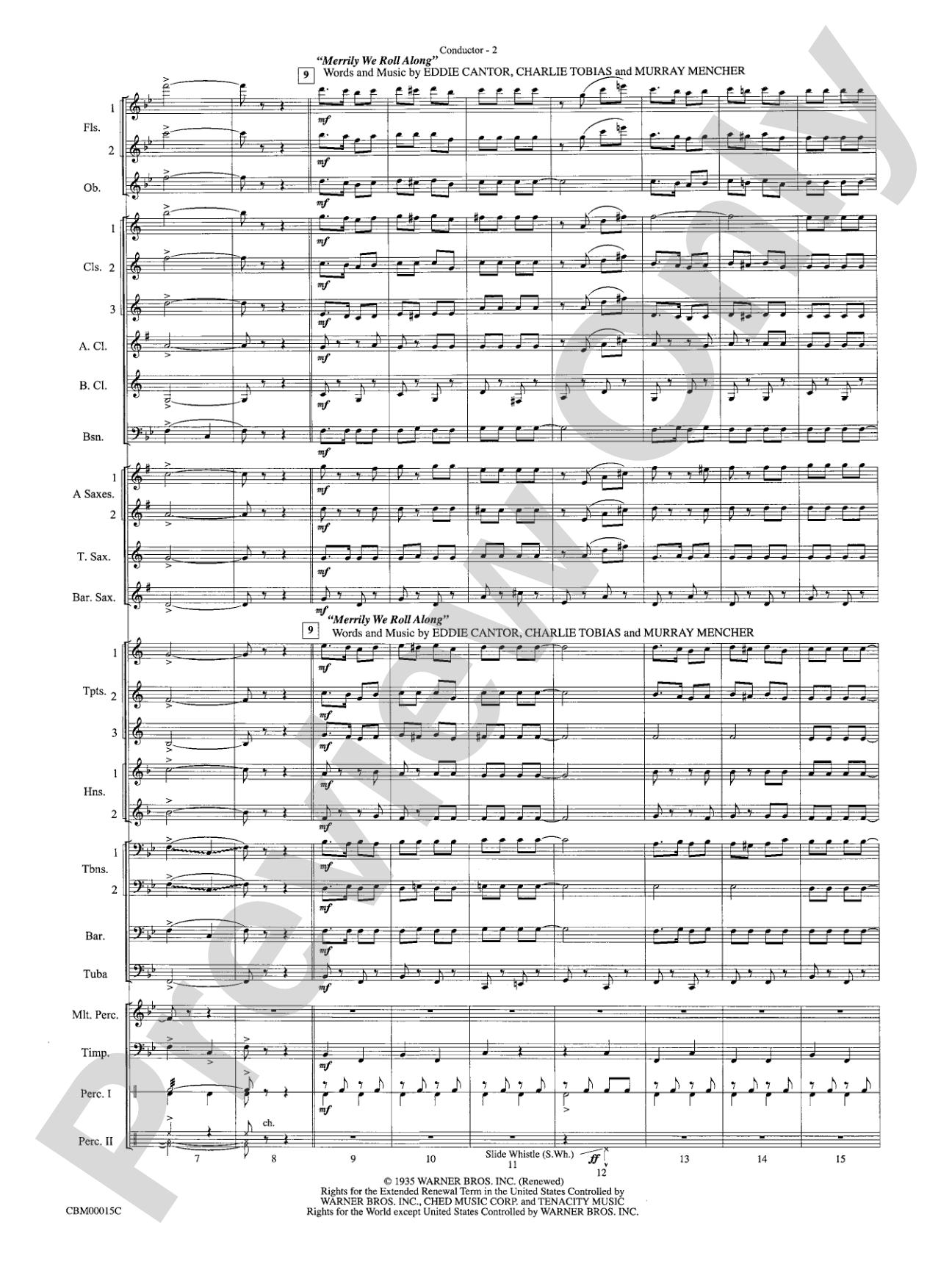 Cartoon Carnival (Medley): Concert Band Conductor Score & Parts
