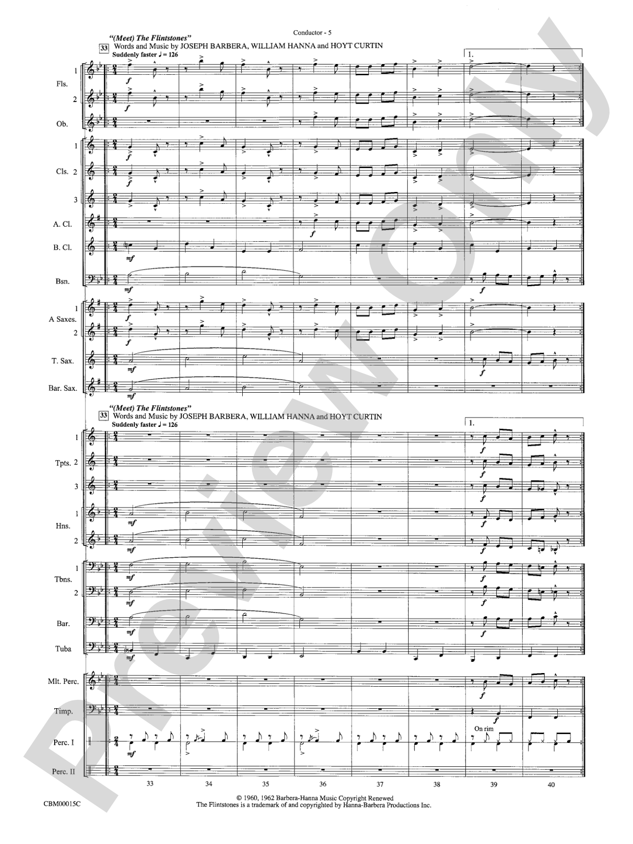 Cartoon Carnival (Medley): Concert Band Conductor Score & Parts