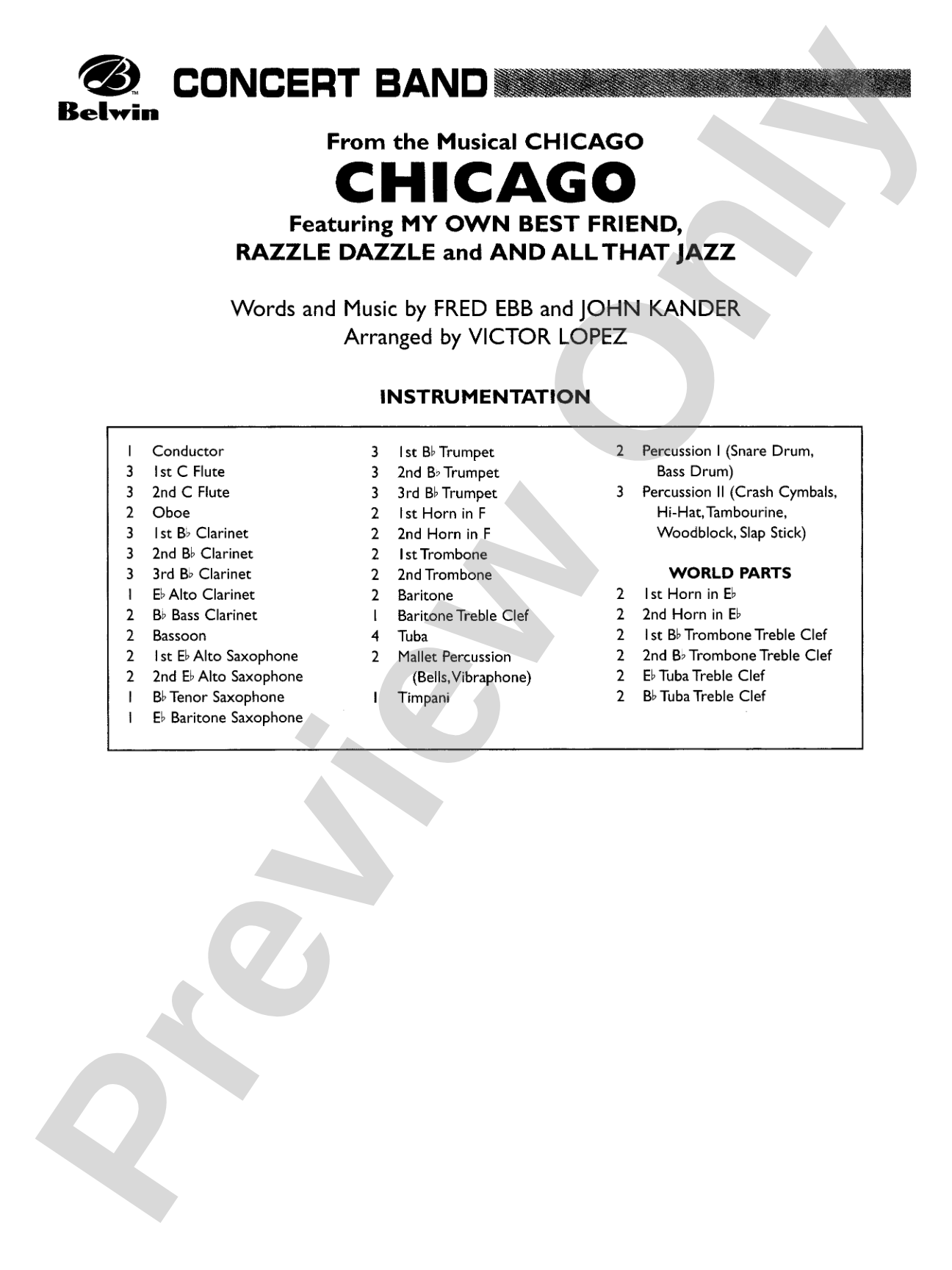 Chicago! (from the Musical Chicago!): Score