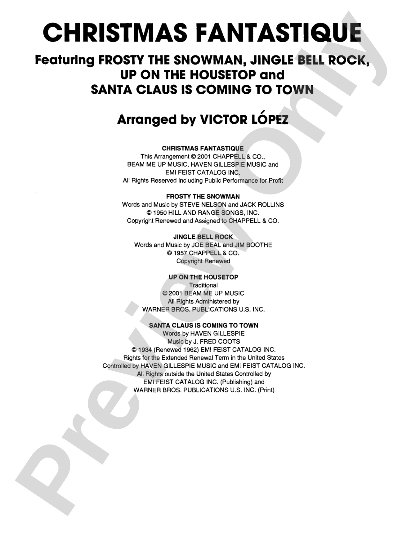 Christmas Fantastique (Medley): Concert Band Conductor Score & Parts