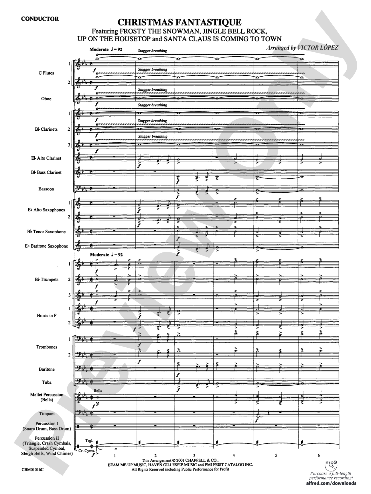 Christmas Fantastique (Medley): Concert Band Conductor Score & Parts