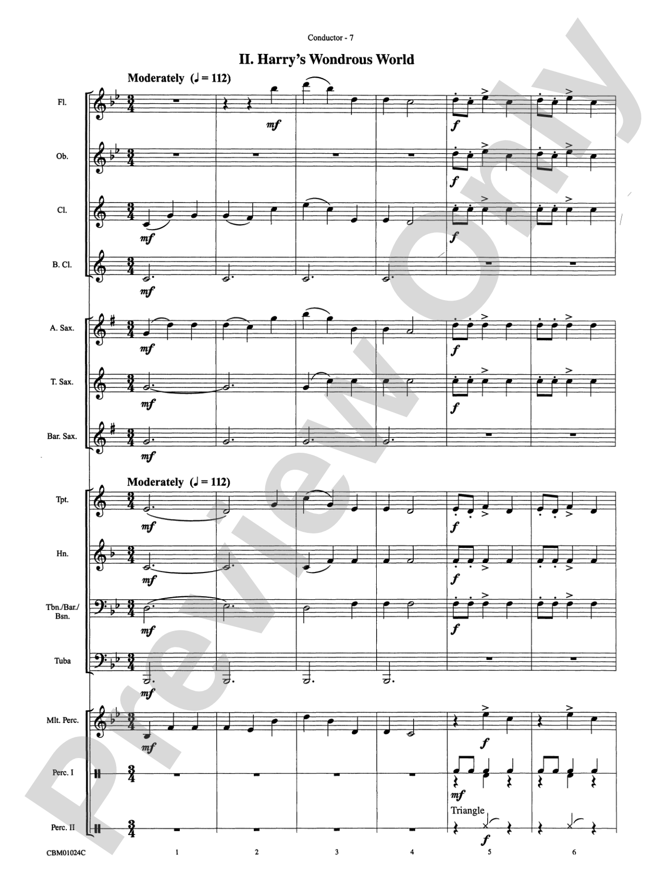 Harry Potter, Themes from: Concert Band Conductor Score & Parts