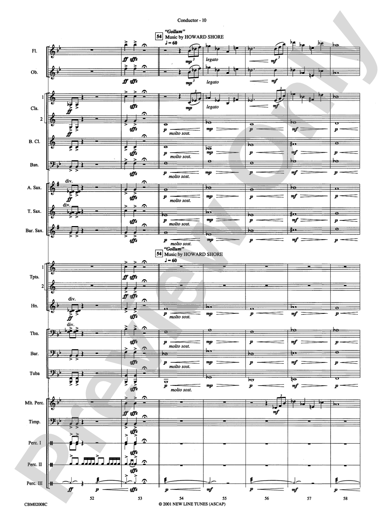 The Lord of the Rings: The Fellowship of the Ring, Highlights from: Concert Band Conductor Score & Parts