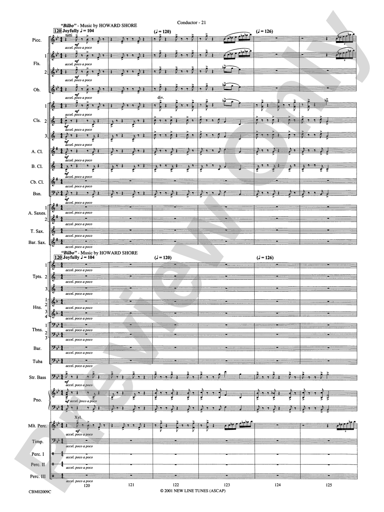 The Lord of the Rings: The Fellowship of the Ring, Symphonic Suite from: Concert Band Conductor Score & Parts
