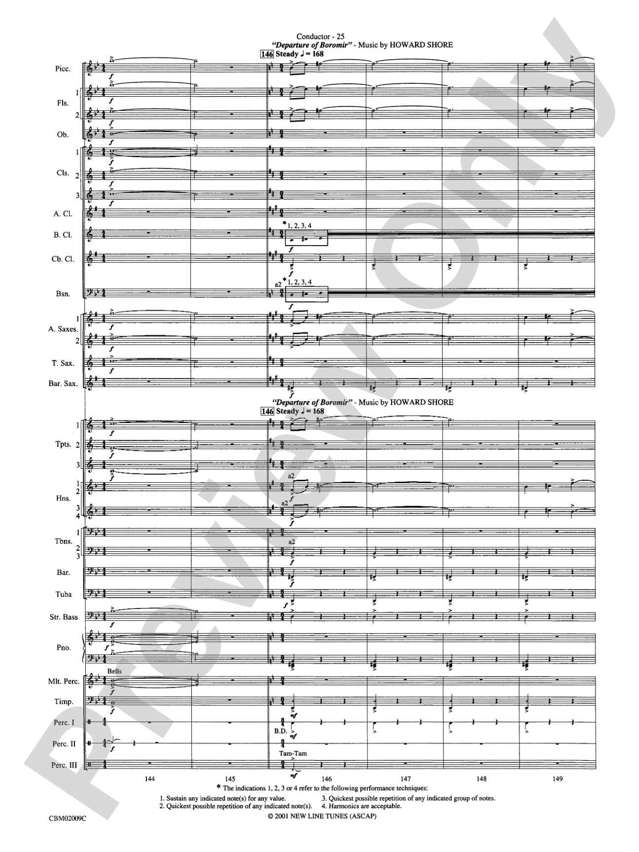 The Lord of the Rings: The Fellowship of the Ring, Symphonic Suite from: Concert Band Conductor Score & Parts