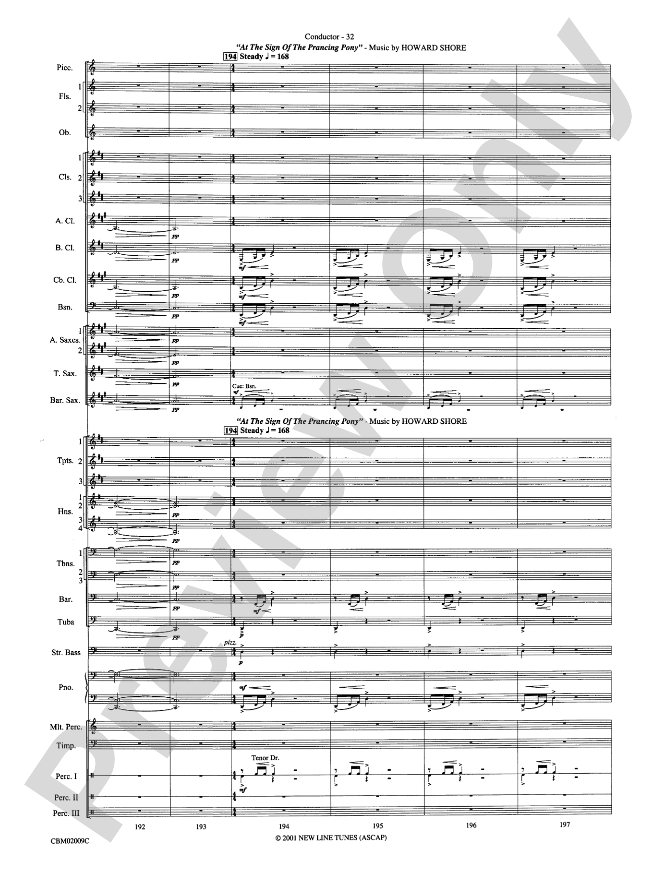 The Lord of the Rings: The Fellowship of the Ring, Symphonic Suite from: Concert Band Conductor Score & Parts