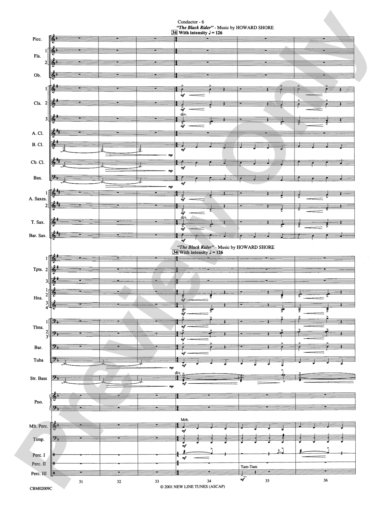 The Lord of the Rings: The Fellowship of the Ring, Symphonic Suite from: Concert Band Conductor Score & Parts