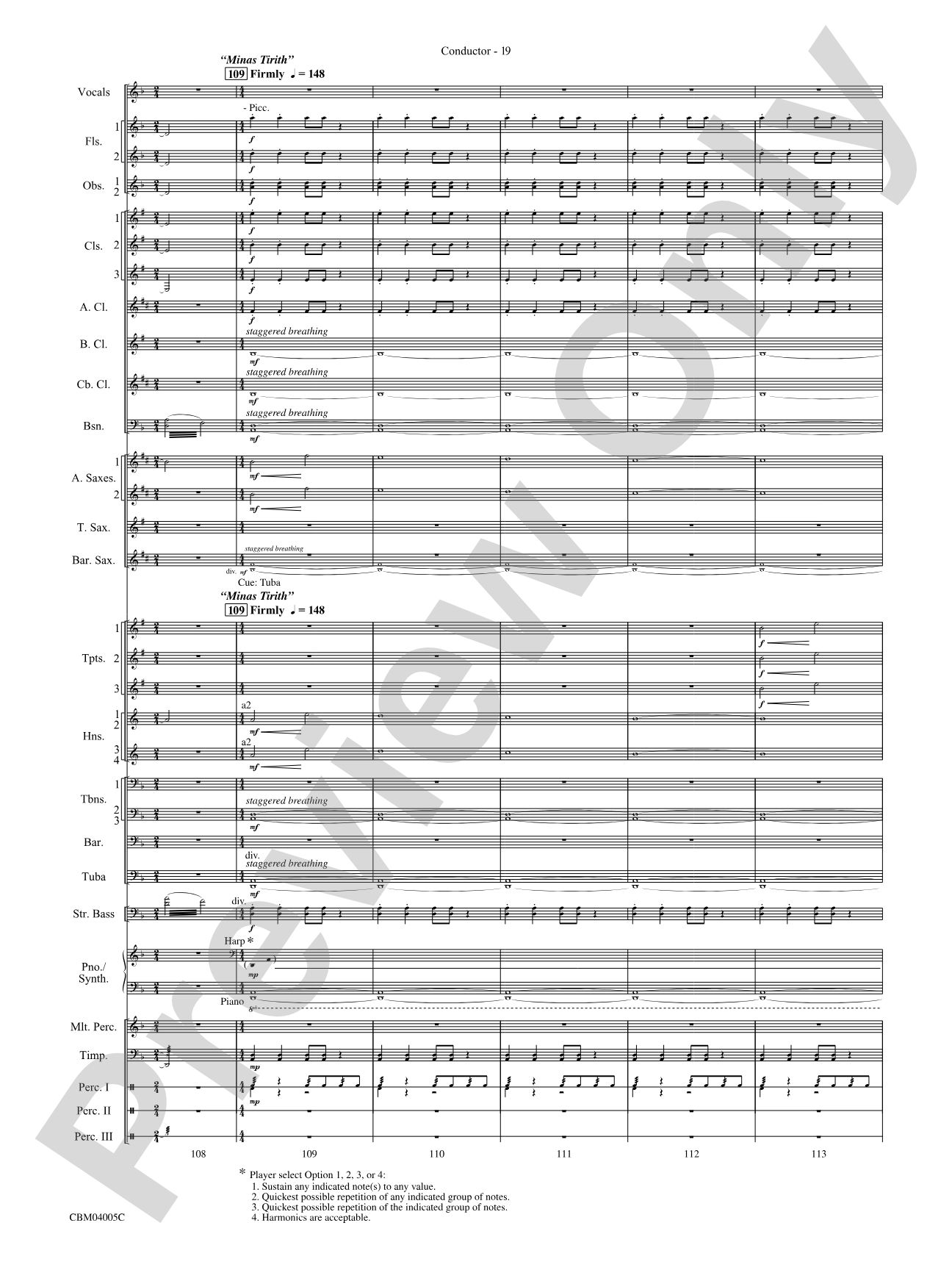 The Lord of the Rings: The Return of the King, Symphonic Suite from: Concert Band Conductor Score & Parts