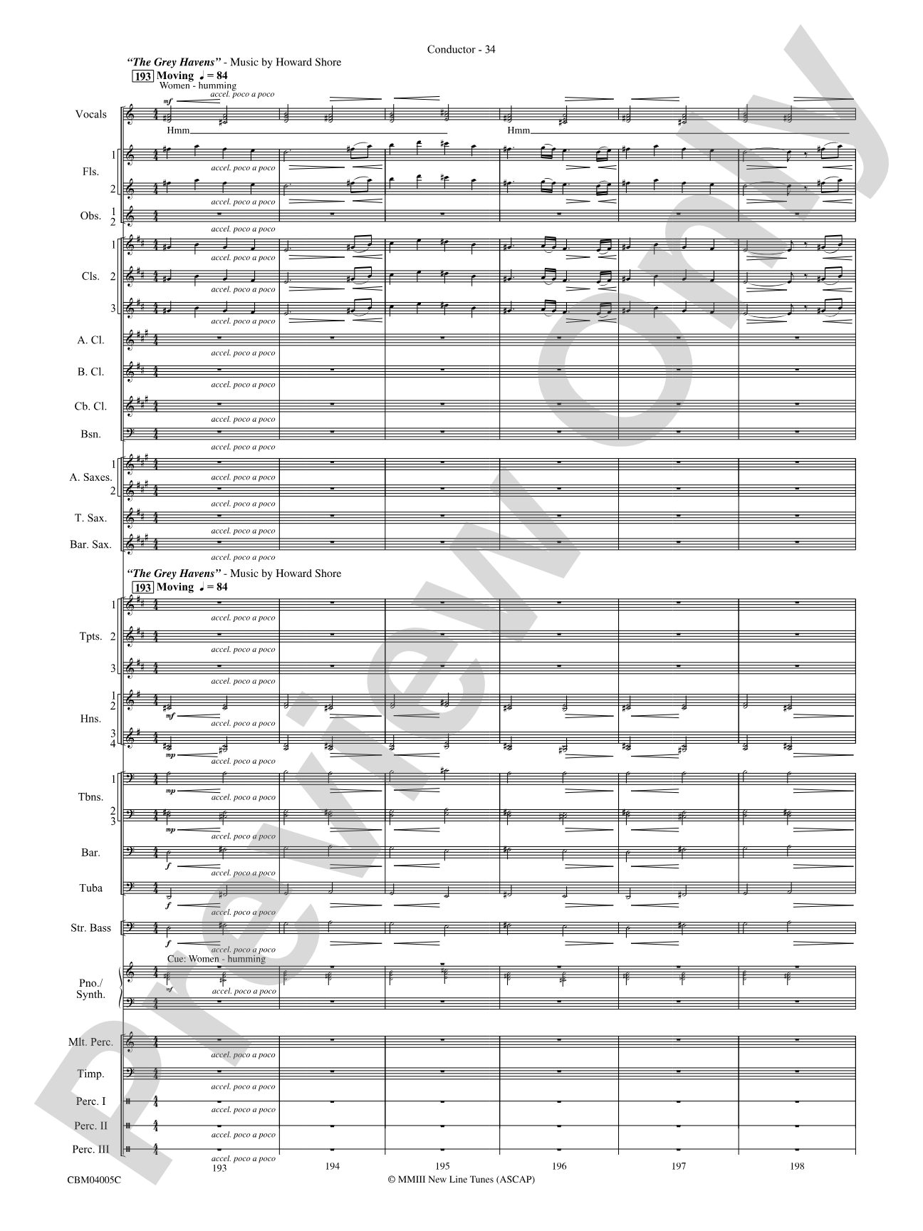 The Lord of the Rings: The Return of the King, Symphonic Suite from: Concert Band Conductor Score & Parts