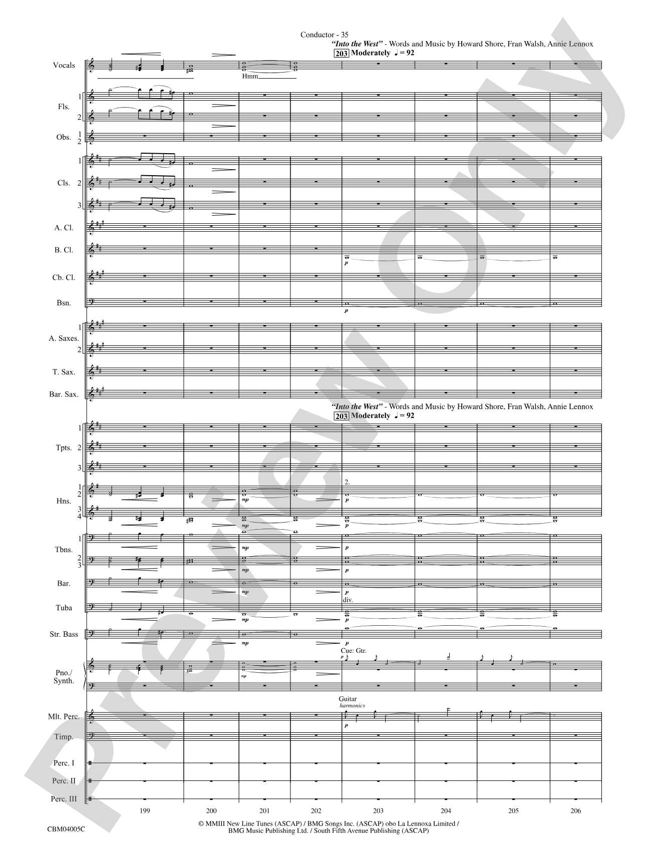 The Lord of the Rings: The Return of the King, Symphonic Suite from: Concert Band Conductor Score & Parts