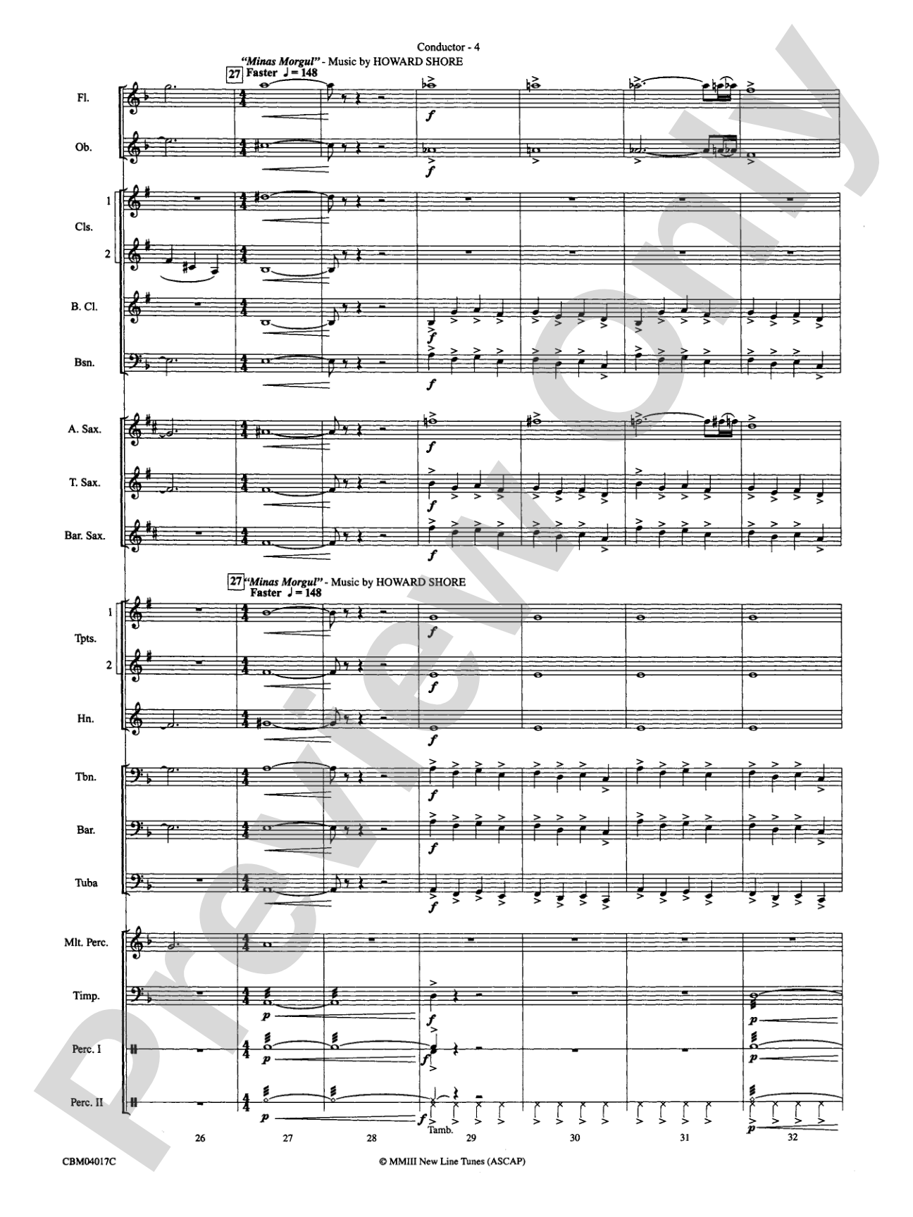 The Lord of the Rings: The Return of the King, Selections from: Concert Band Conductor Score & Parts