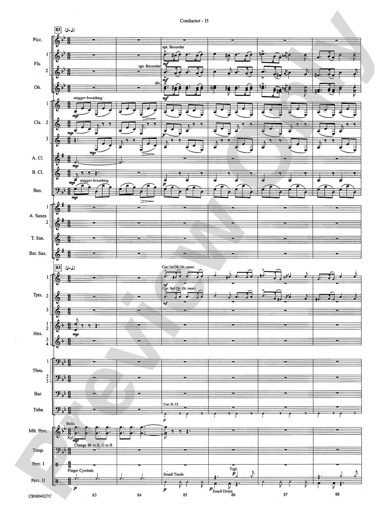 Harry Potter and the Prisoner of Azkaban, Symphonic Suite from: Concert Band Conductor Score & Parts