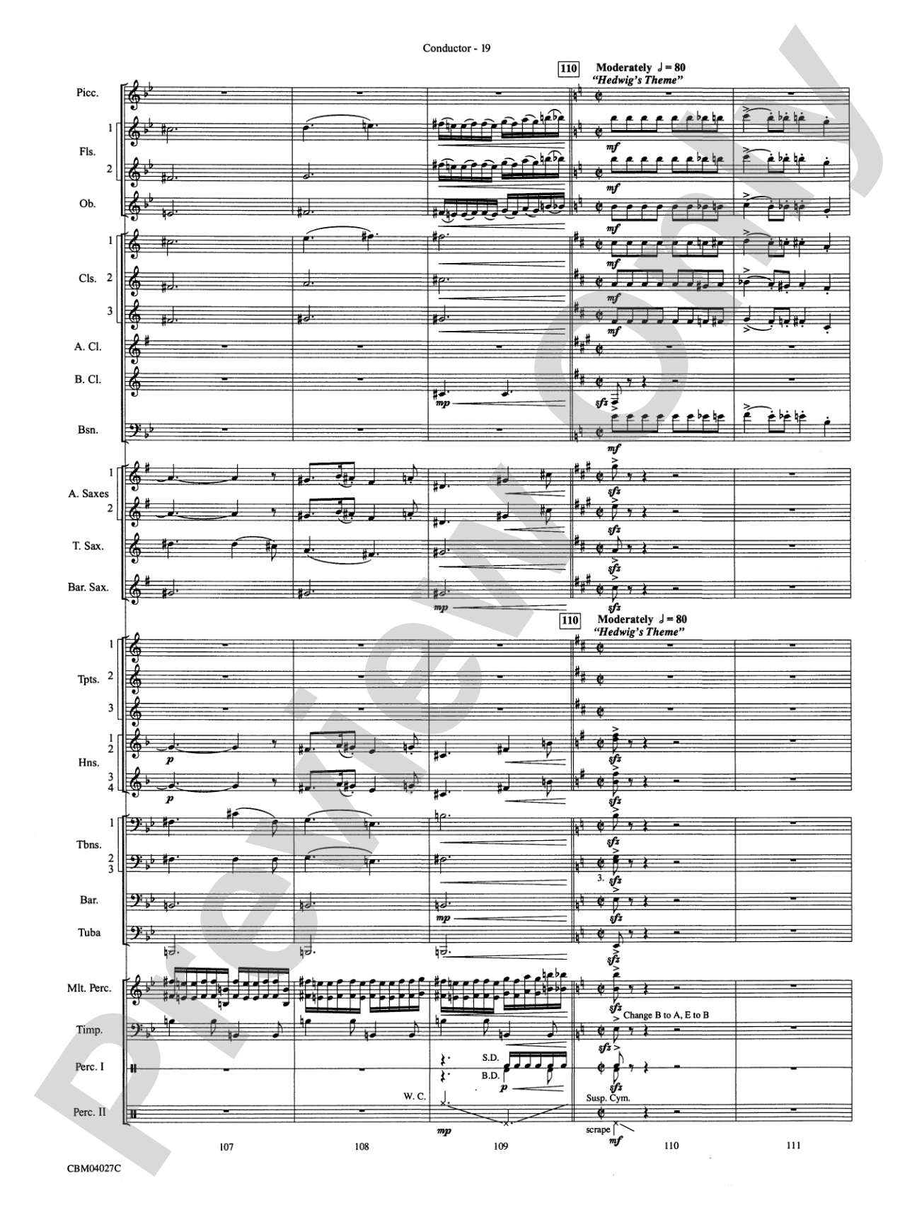 Harry Potter and the Prisoner of Azkaban, Symphonic Suite from: Concert Band Conductor Score & Parts