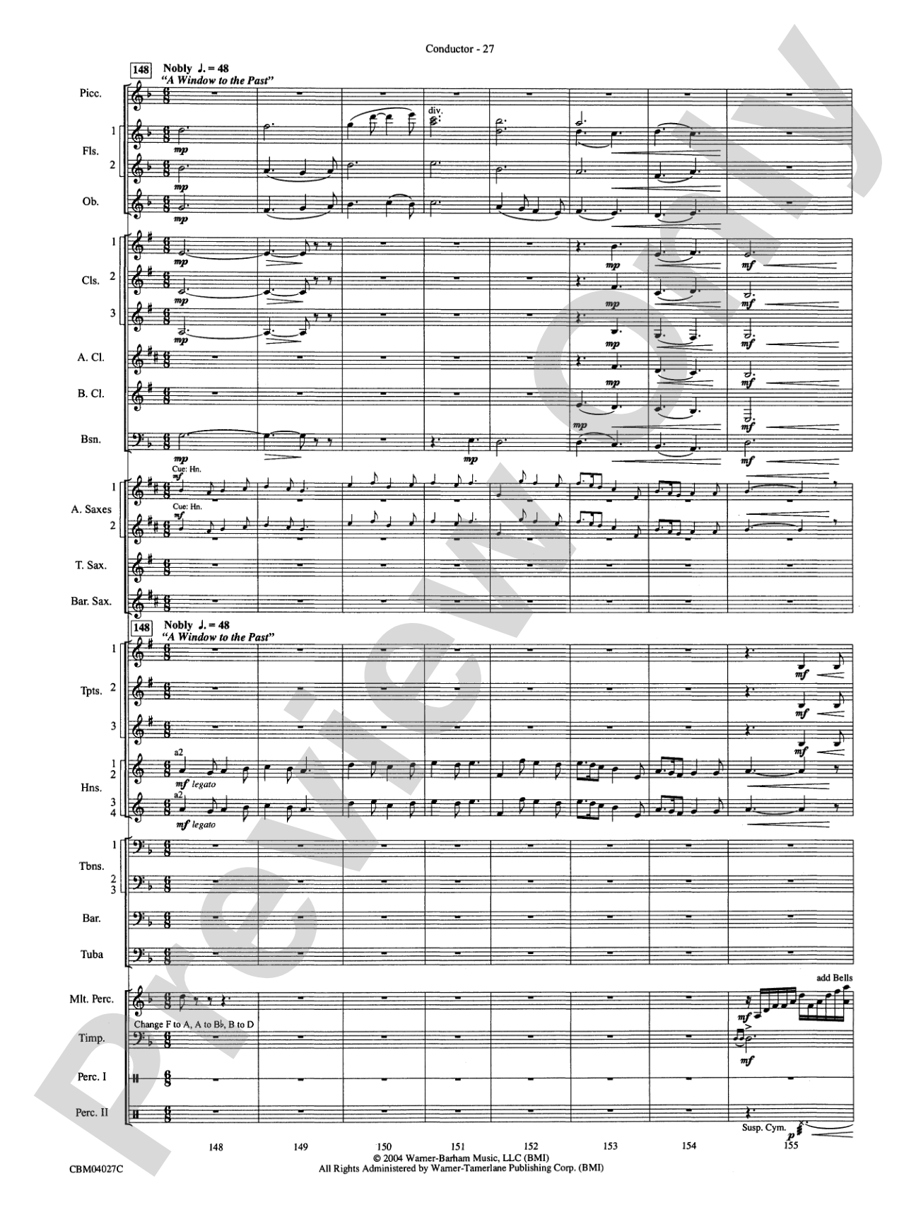 Harry Potter and the Prisoner of Azkaban, Symphonic Suite from: Concert Band Conductor Score & Parts