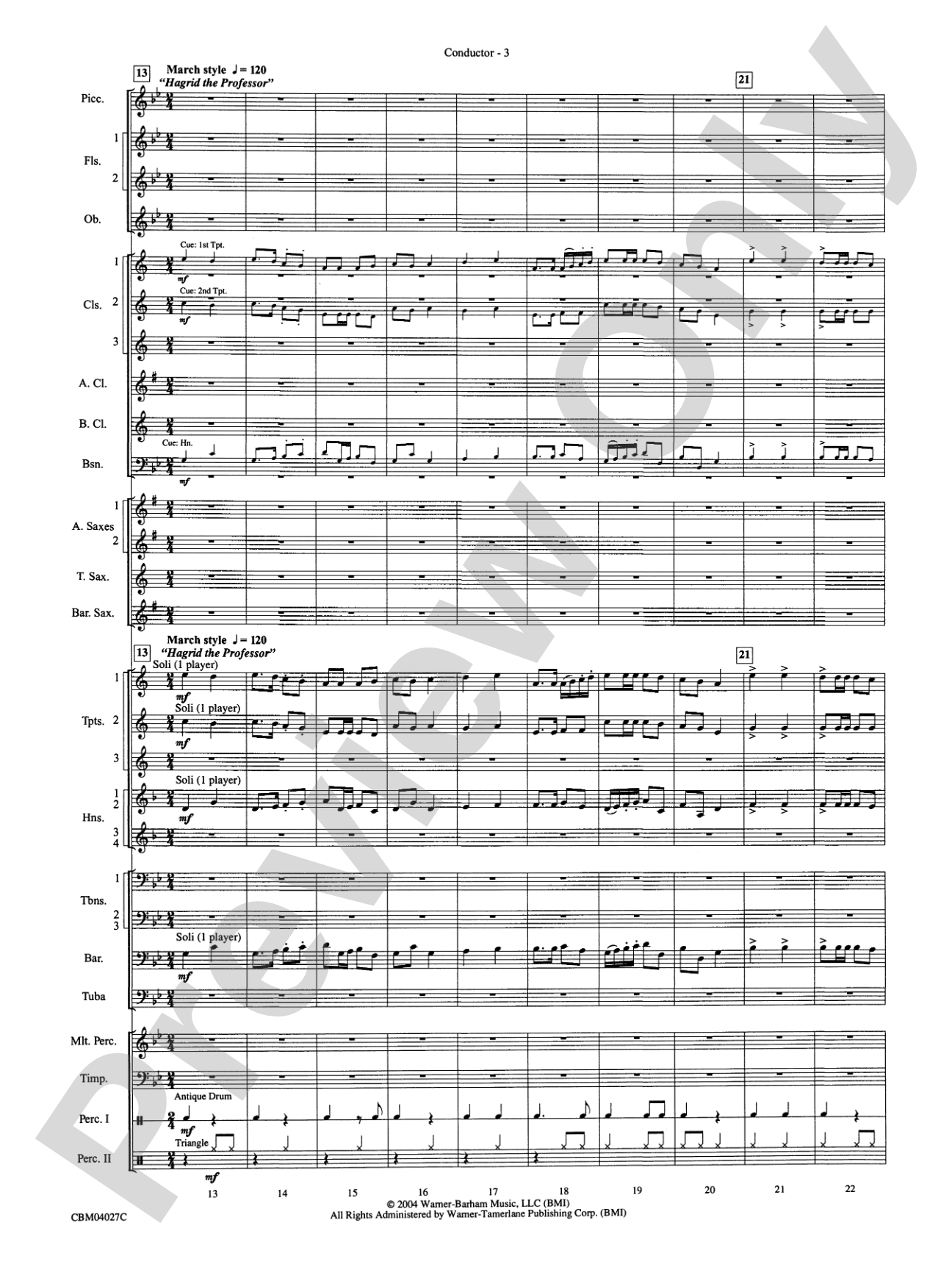 Harry Potter and the Prisoner of Azkaban, Symphonic Suite from: Concert Band Conductor Score & Parts