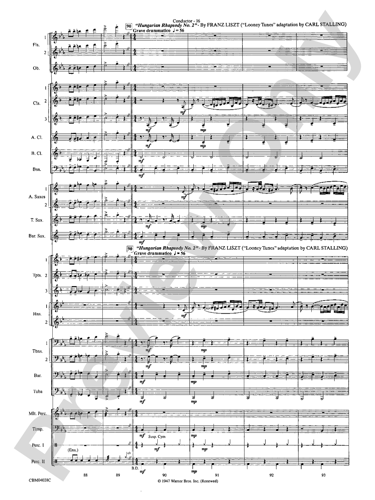 What's Up at the Symphony? Bugs Bunny's Greatest Hits (Medley): Concert Band Conductor Score & Parts