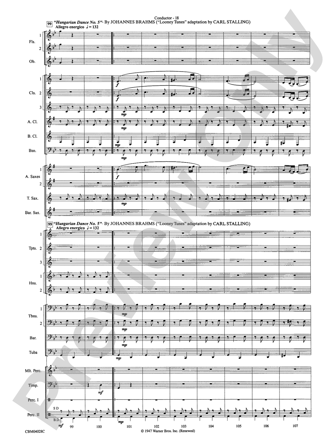 What's Up at the Symphony? Bugs Bunny's Greatest Hits (Medley): Concert Band Conductor Score & Parts