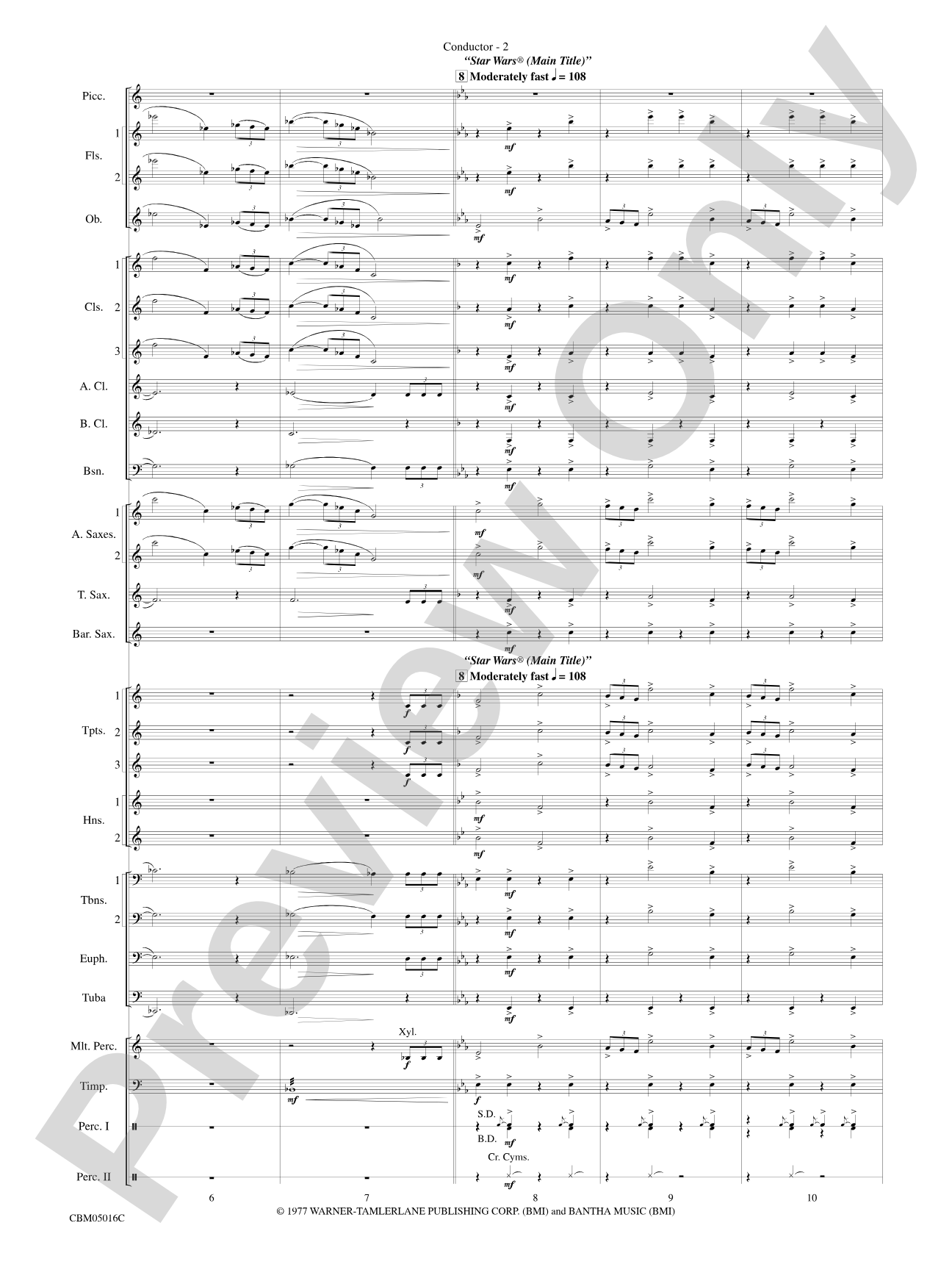 The Battle of the Heroes (from Star Wars®: Episode III Revenge of the Sith): Concert Band Conductor Score & Parts
