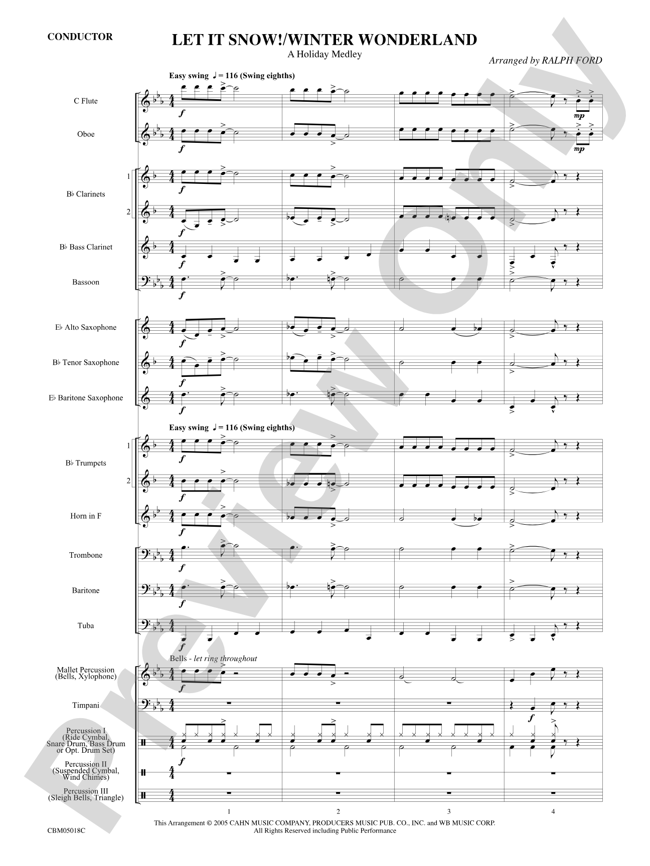 Let It Snow! / Winter Wonderland: Concert Band Conductor Score & Parts