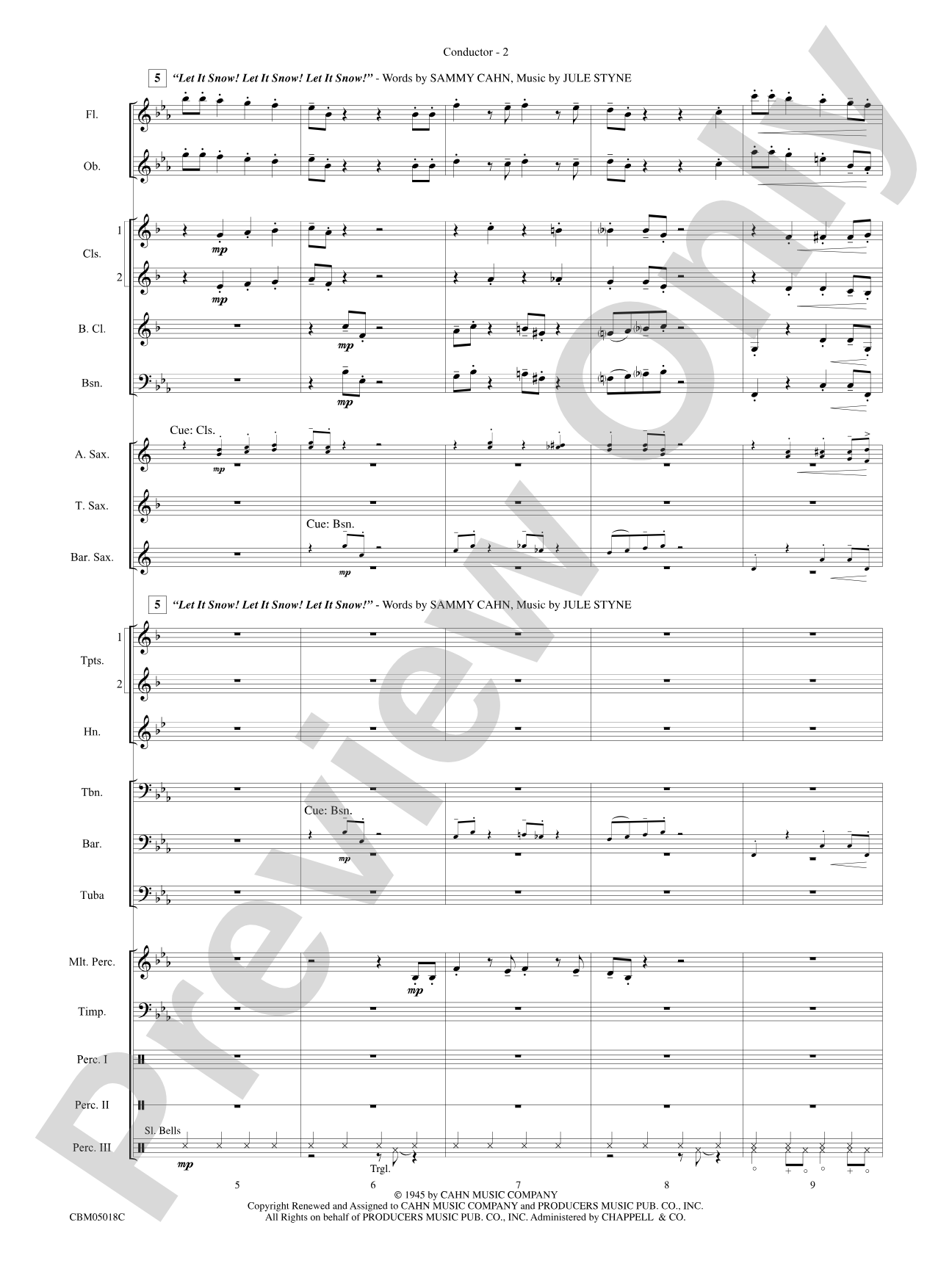 Let It Snow! / Winter Wonderland: Concert Band Conductor Score & Parts