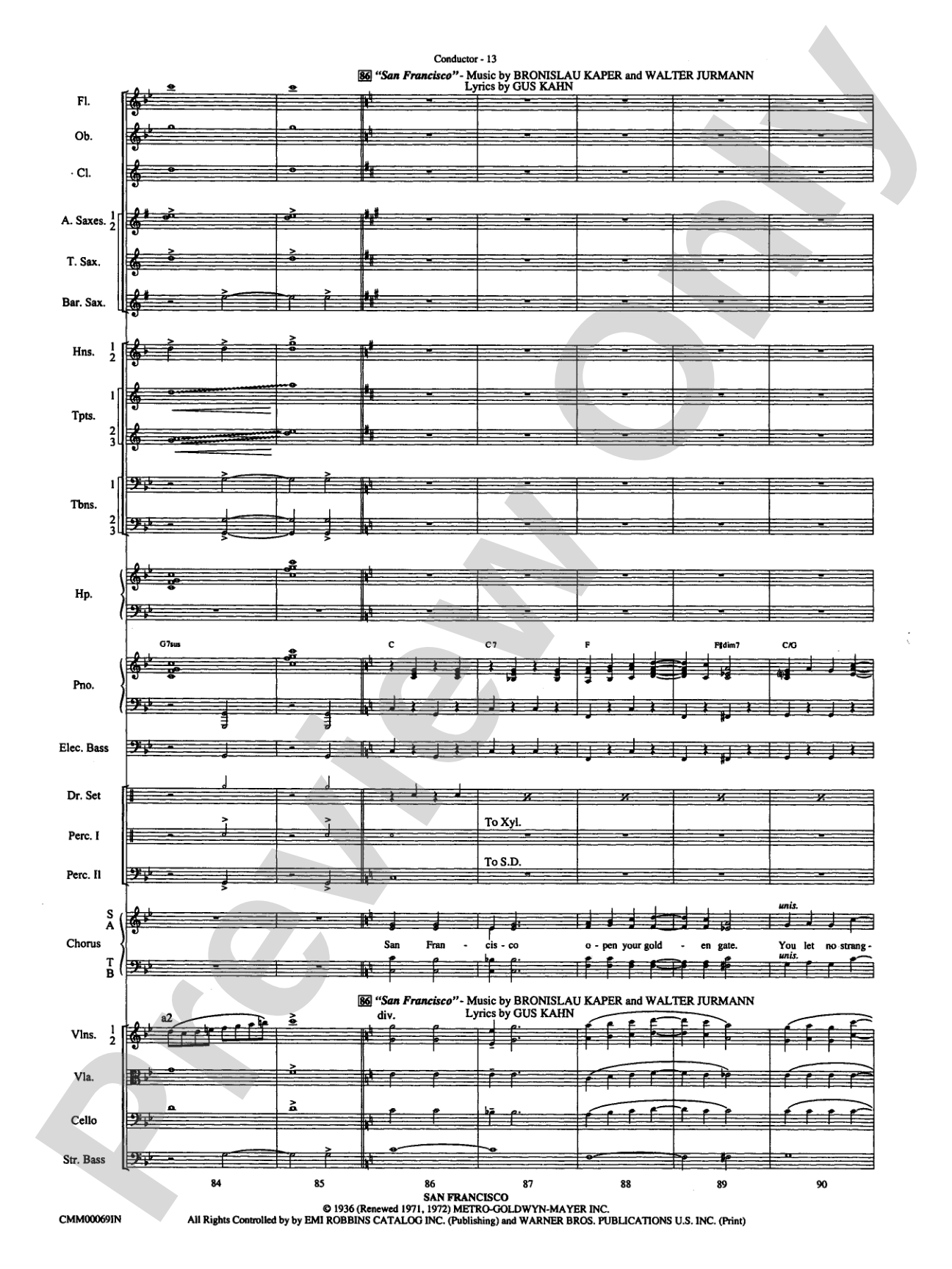 The Music of M-G-M (A Choral Medley): Score