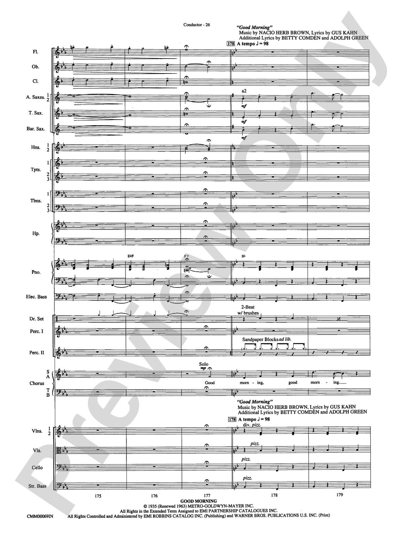 The Music of M-G-M (A Choral Medley): Score